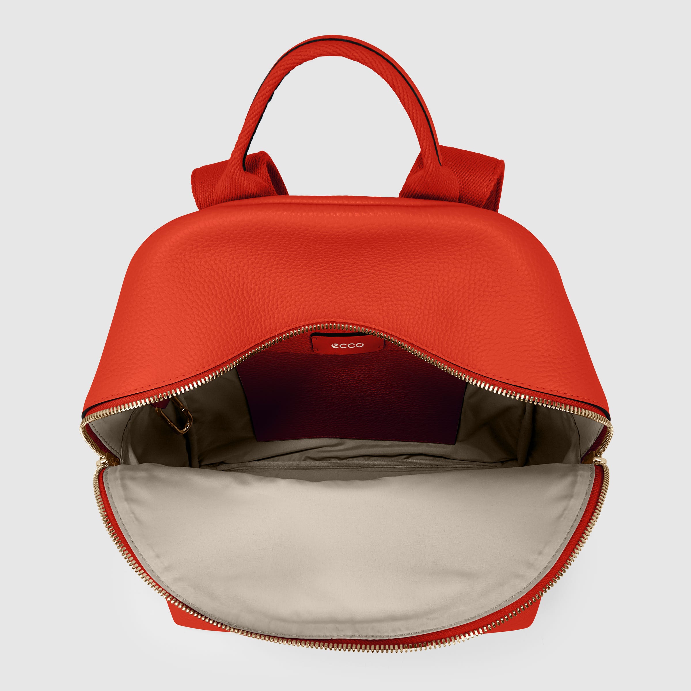 ECCO® Textureblock Leather Backpack - Red - Birdeye