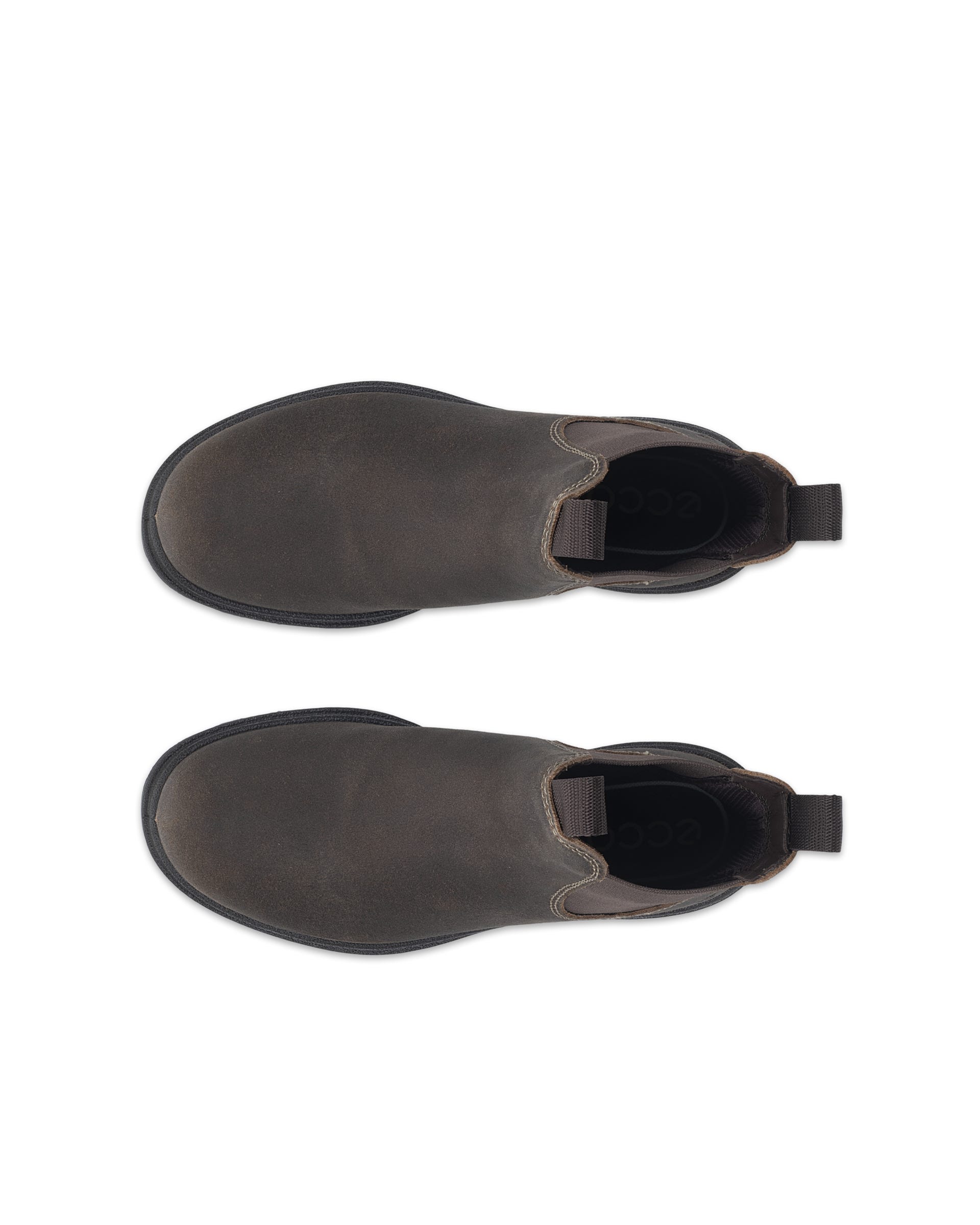 Women's ECCO® Grainer Suede Chelsea Boot - Brown - Top left pair