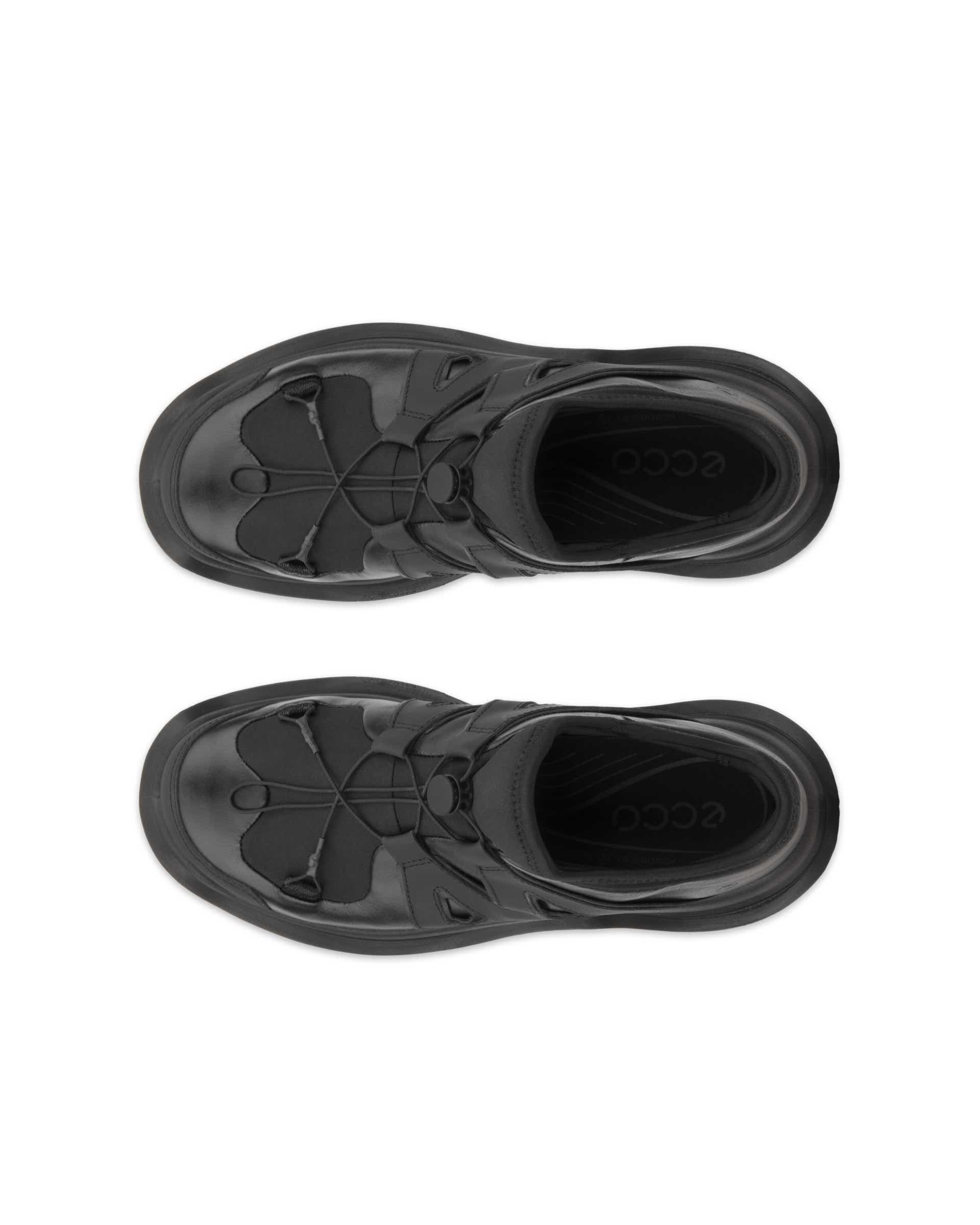 Women's ECCO® Offroad Leather Outdoor Ankle Boot - Black - Top left pair