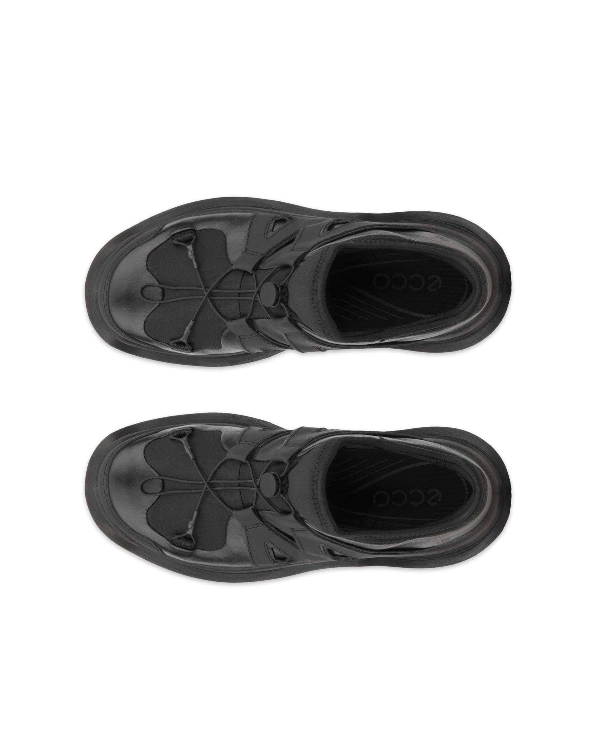 Women's ECCO® Offroad Leather Outdoor Ankle Boot - Black - Top left pair