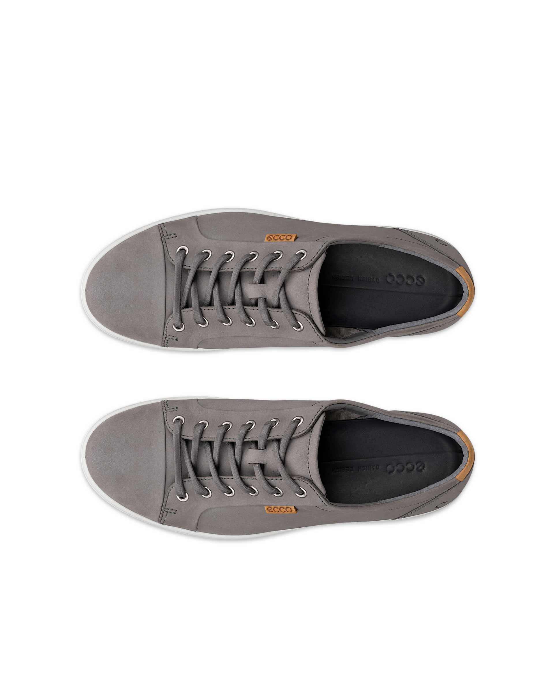 ECCO® Soft 7 Heren nubuck sneaker - Grijs - Top left pair