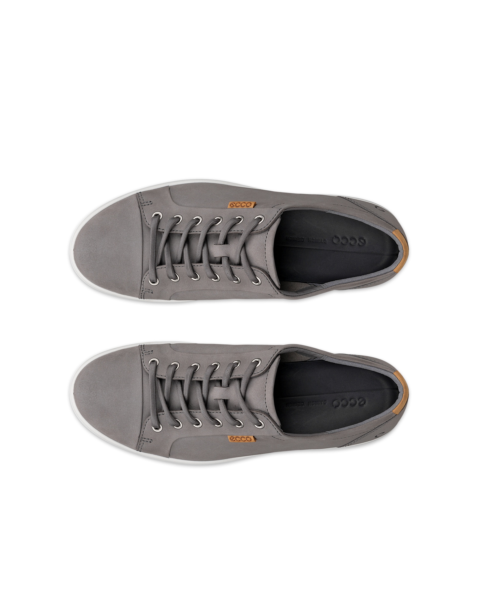 ECCO® Soft 7 Heren nubuck sneaker - Grijs - Top left pair
