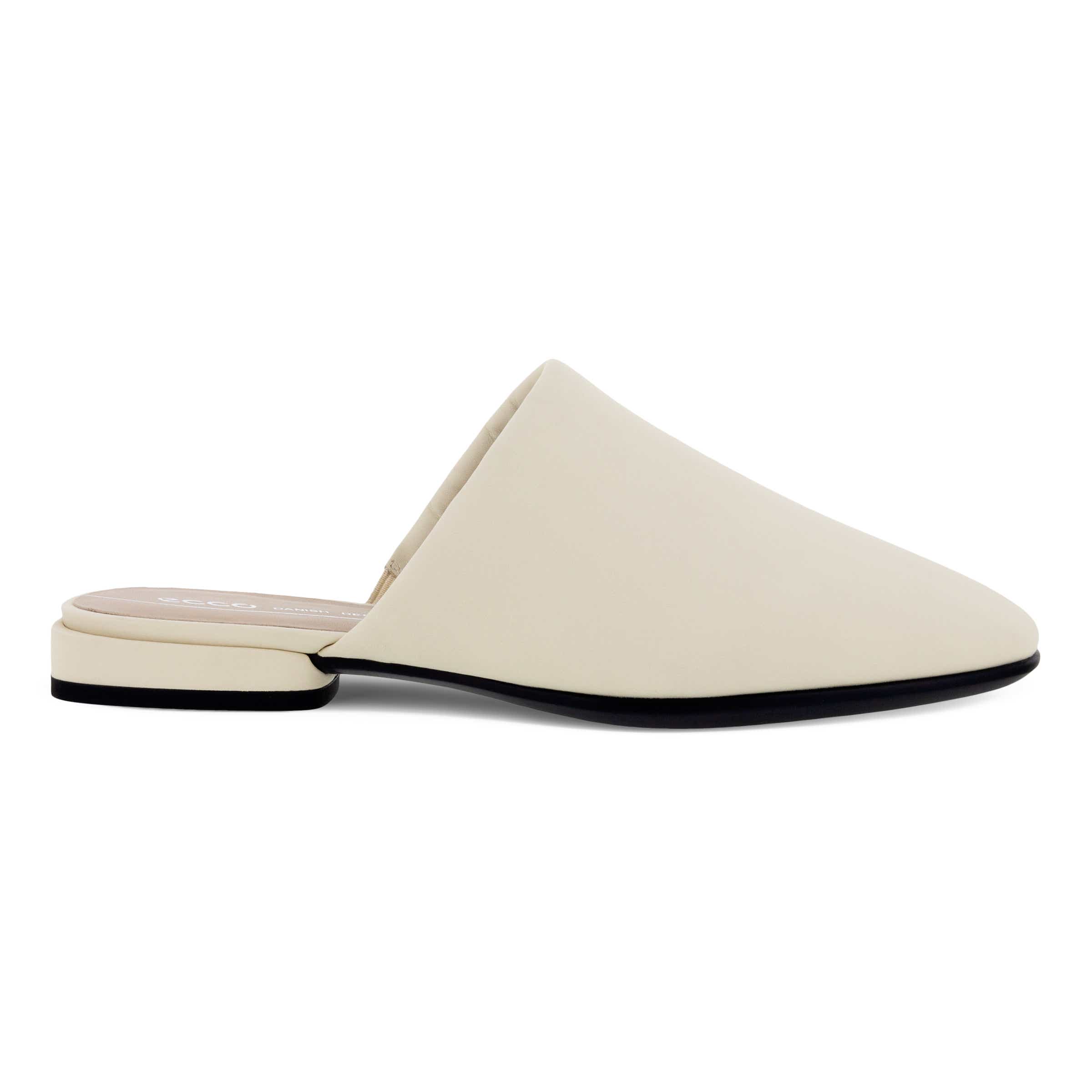 Women's ECCO® Anine Squared Leather Mule Sandal - Beige - Outside