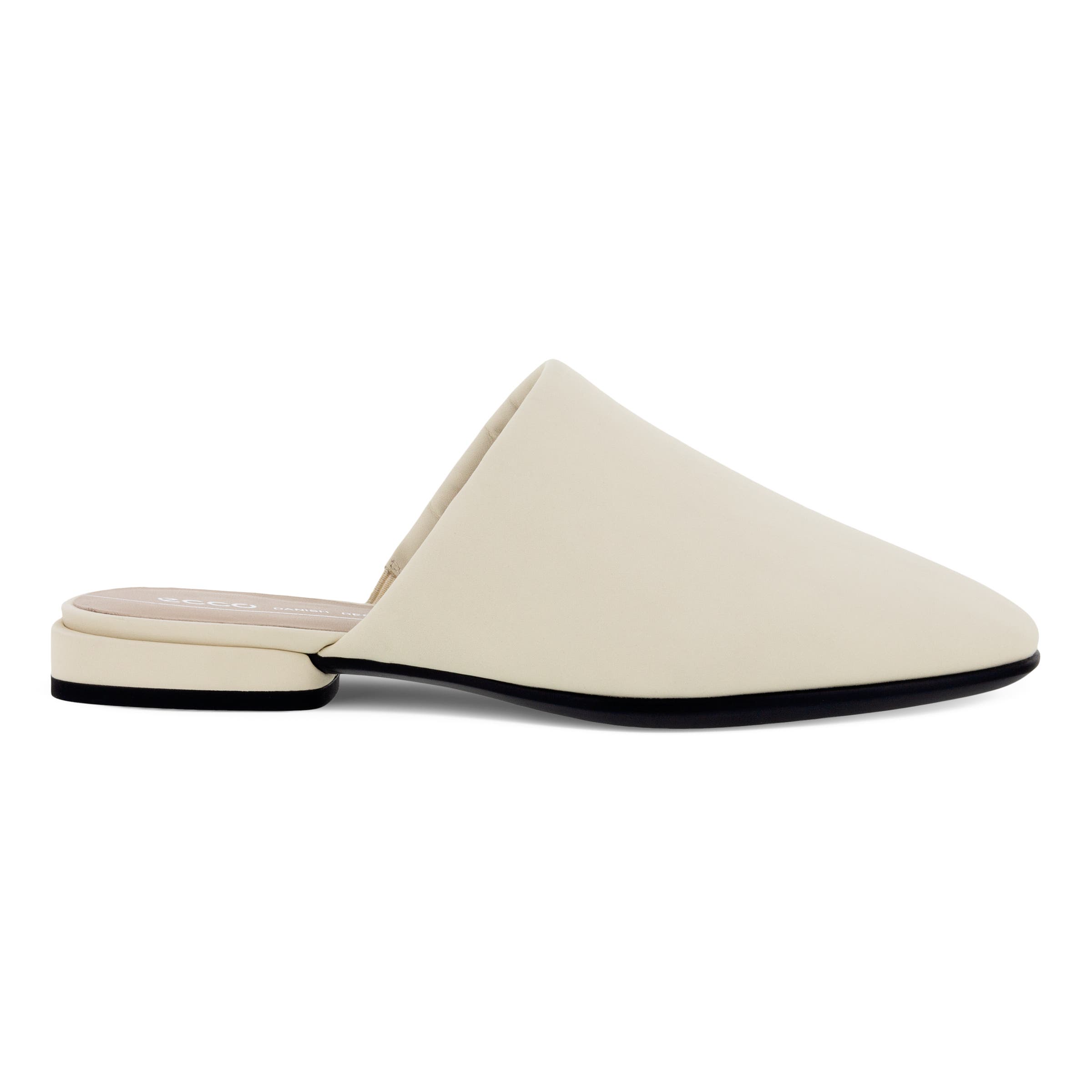 Women's ECCO® Anine Squared Leather Mule Sandal - Beige - Outside