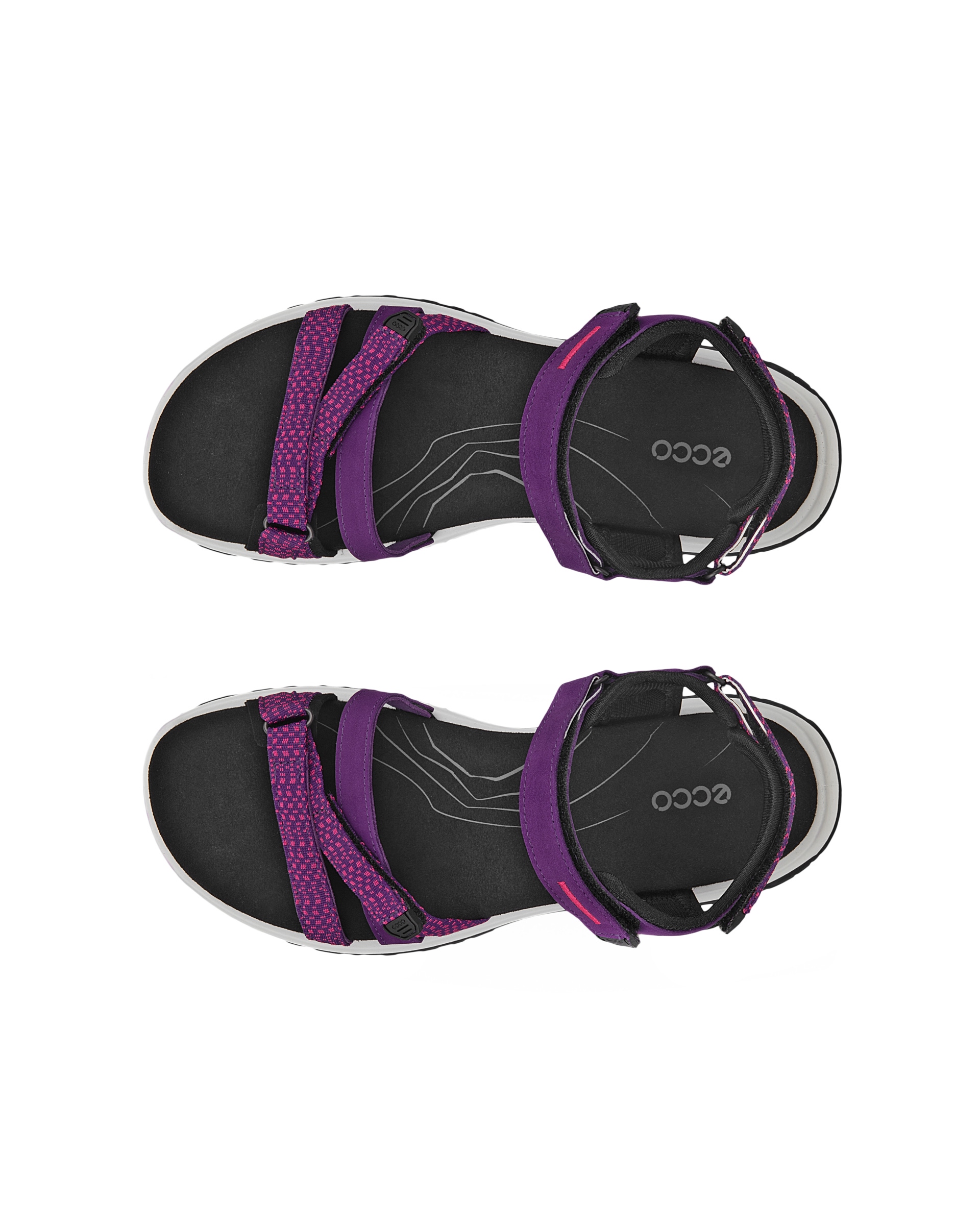Dámské nubukové páskové sandály ECCO® Offroad Roam - Fialová - Top left pair
