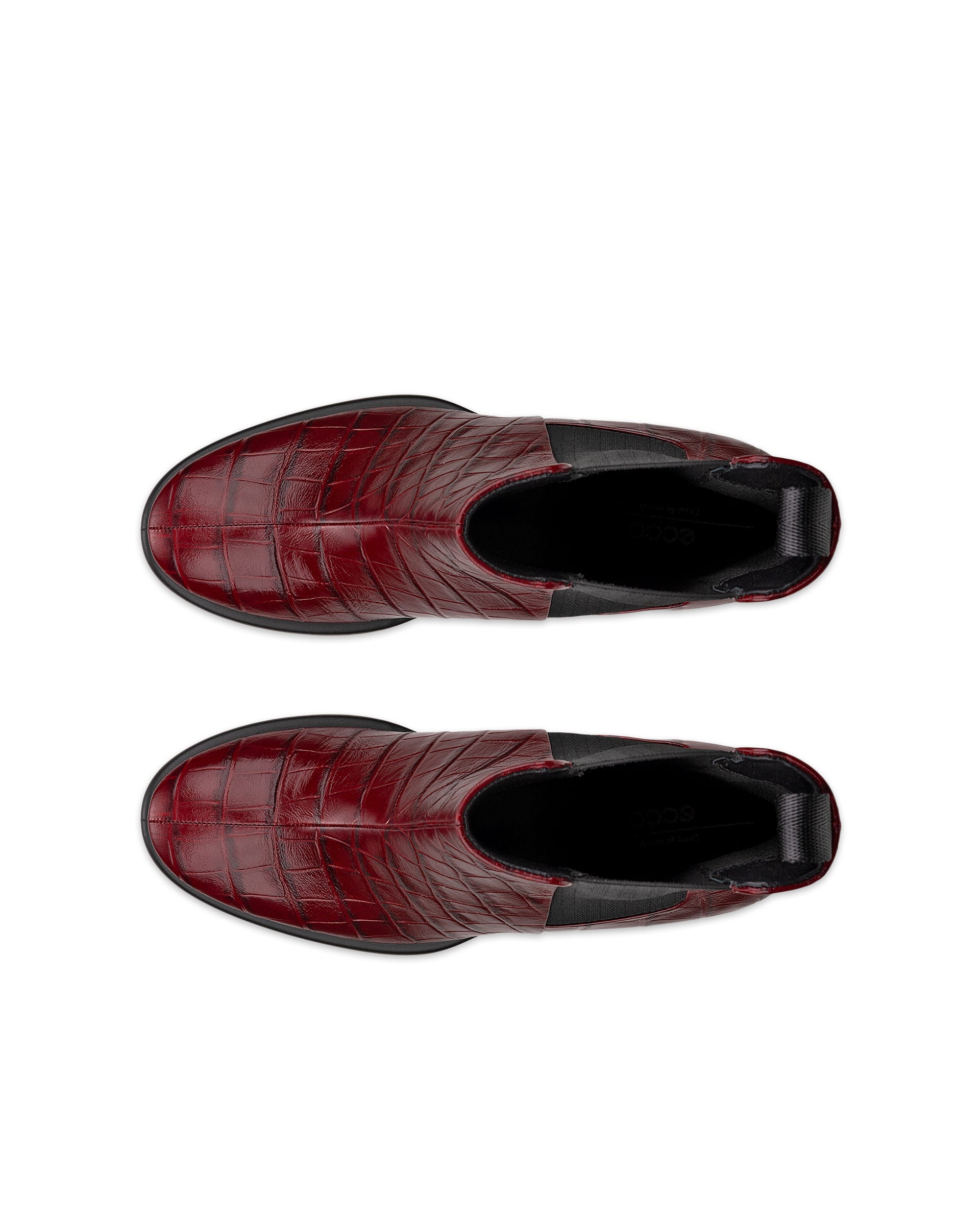 Women's ECCO® Sculpted LX 55 Leather Chelsea Heel Boot - Red - Top left pair