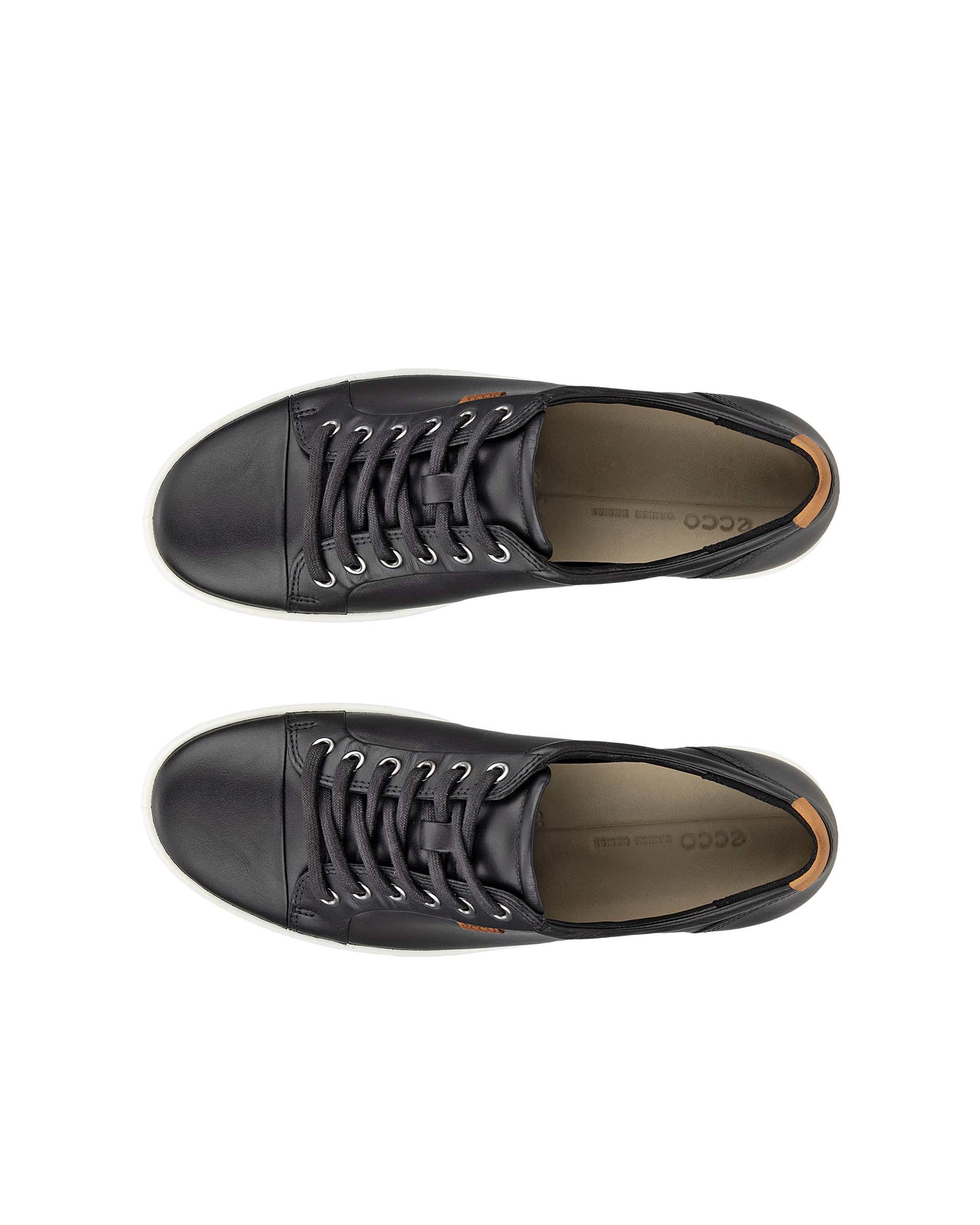 ECCO® Soft 7 baskets en cuir pour femme - Noir - Top left pair