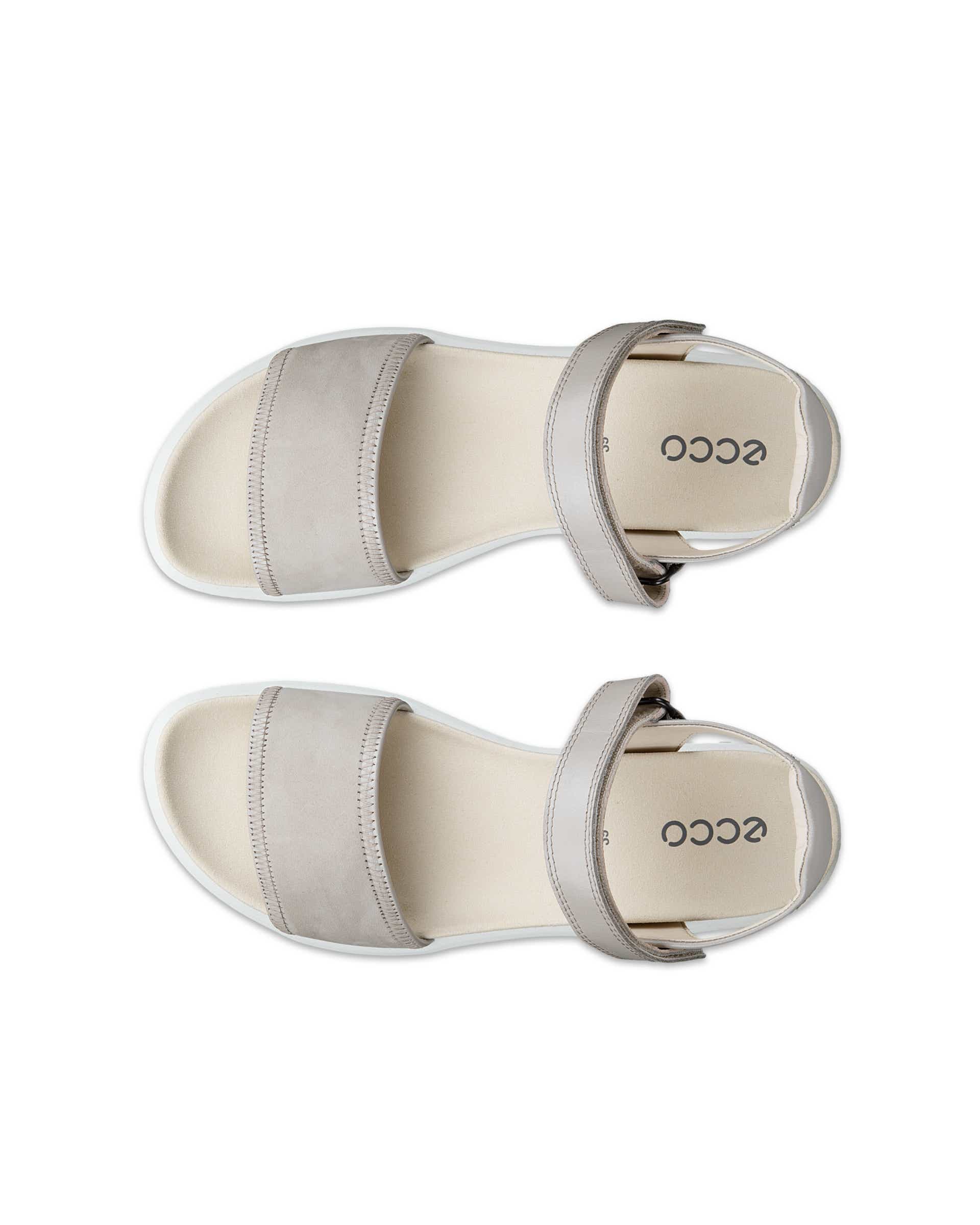 ECCO® SOFT SANDAL sandaler i læder med to remme til damer - Beige - Top left pair