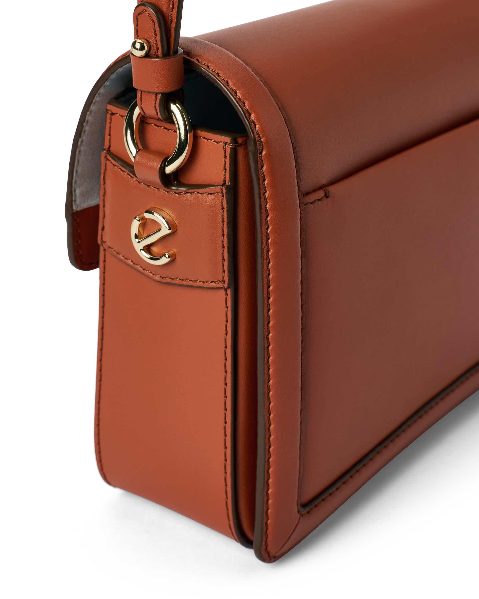 Women's ECCO® PINCH BAG Leather Pinch Crossbody Bag - Brown - Detail-2
