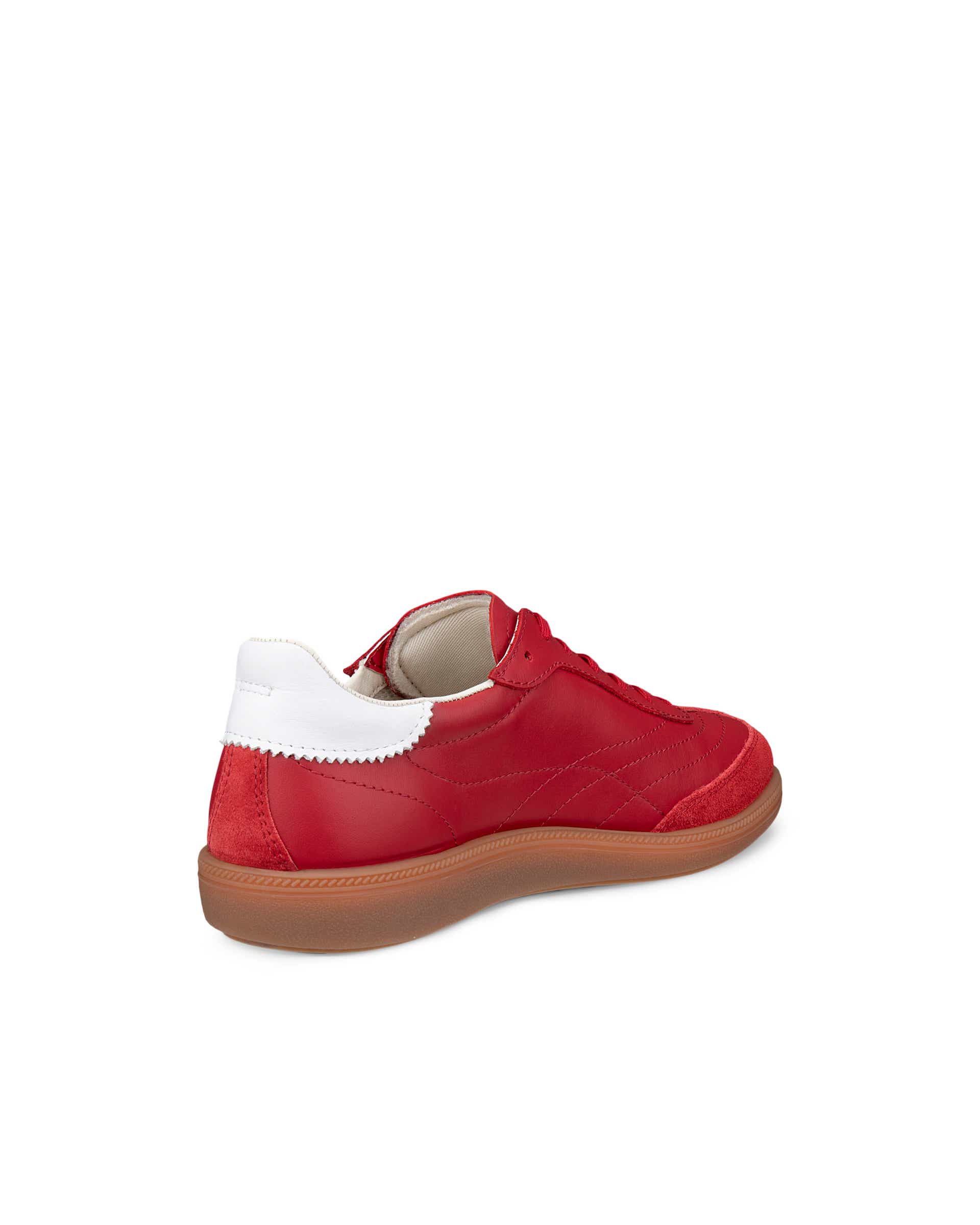 Women's ECCO® Soft 11 Leather Lace-Up Sneaker - Red - Back