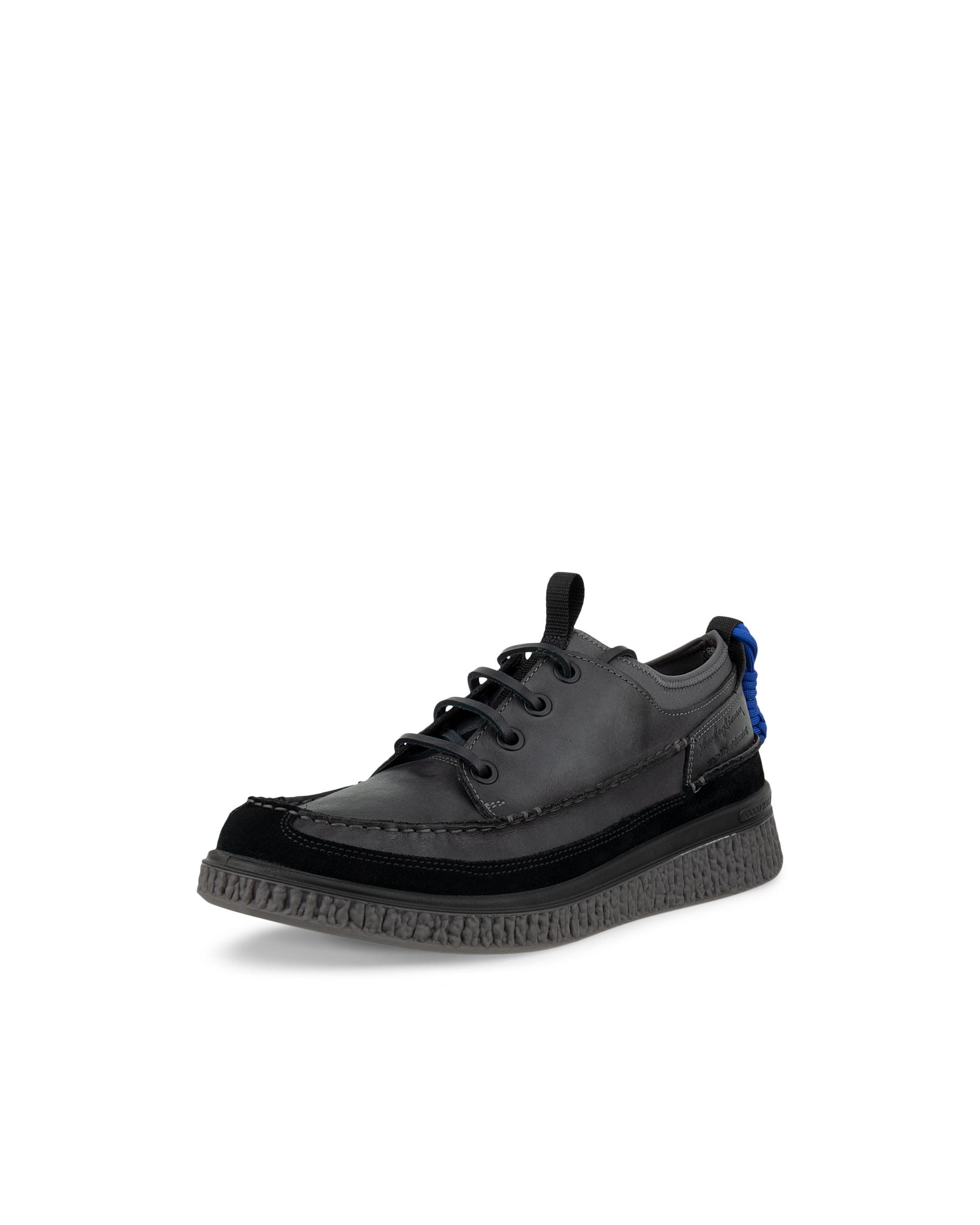 Męskie nubukowe buty z przeszyciem ECCO® WALKER 3.0 - Czarny - Outside