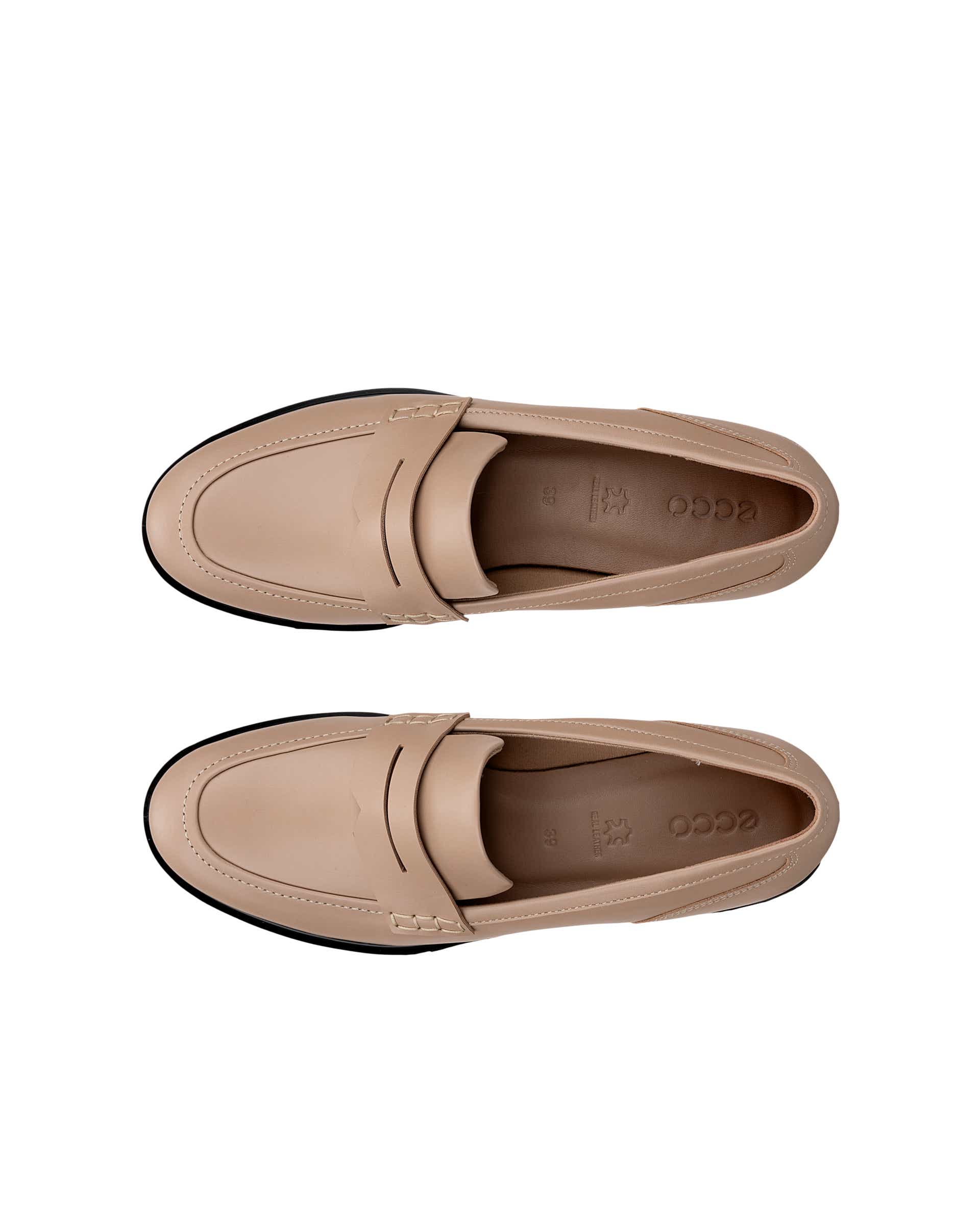 Dámské kožené mokasíny ECCO® Dress Classic 15 - Béžová - Top left pair