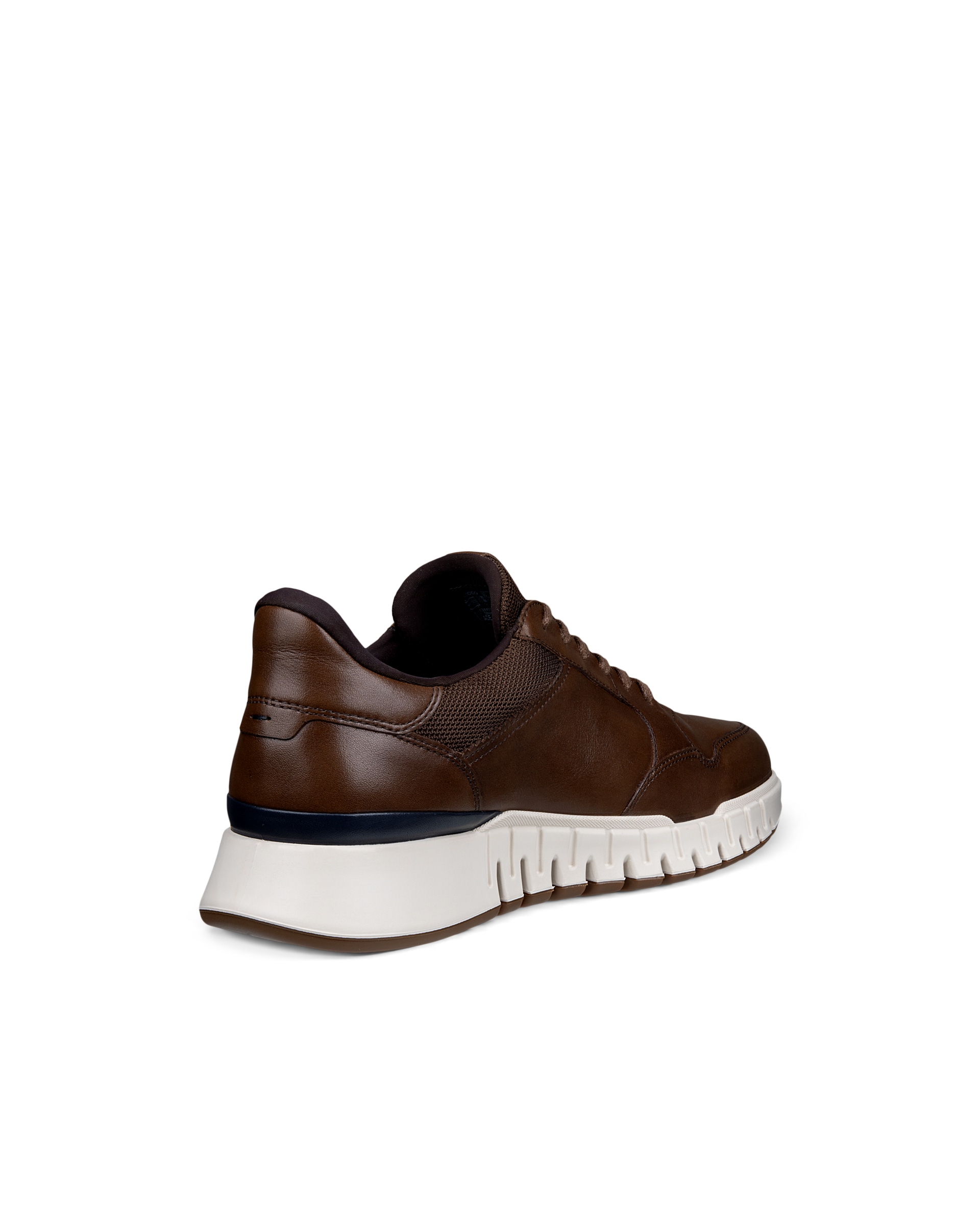 Men's ECCO® Gruuv Studio Leather Hybrid Wingtip Derby Sneaker - Brown - Back