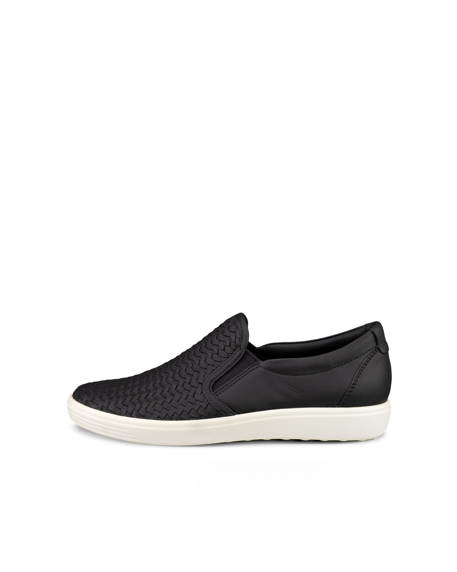 ECCO® SOFT 7 dames leren sneaker - Zwart - Outside
