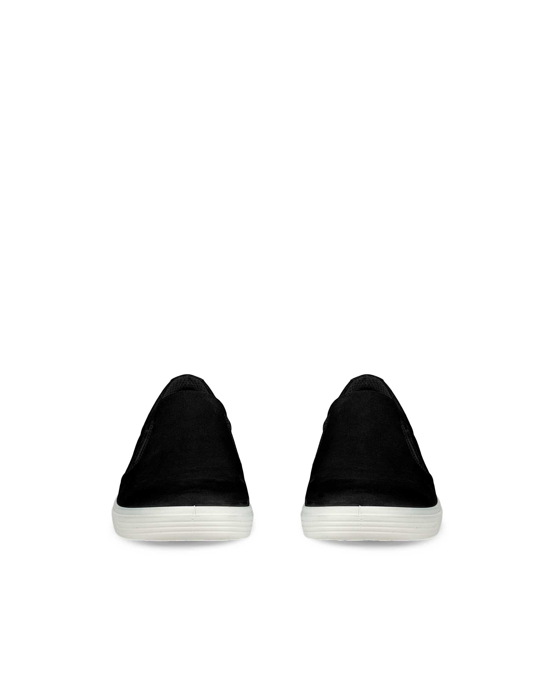 Ženski športni čevlji brez vezalk iz nubuka ECCO® CLASSIC SNEAKER - Črna - Front pair