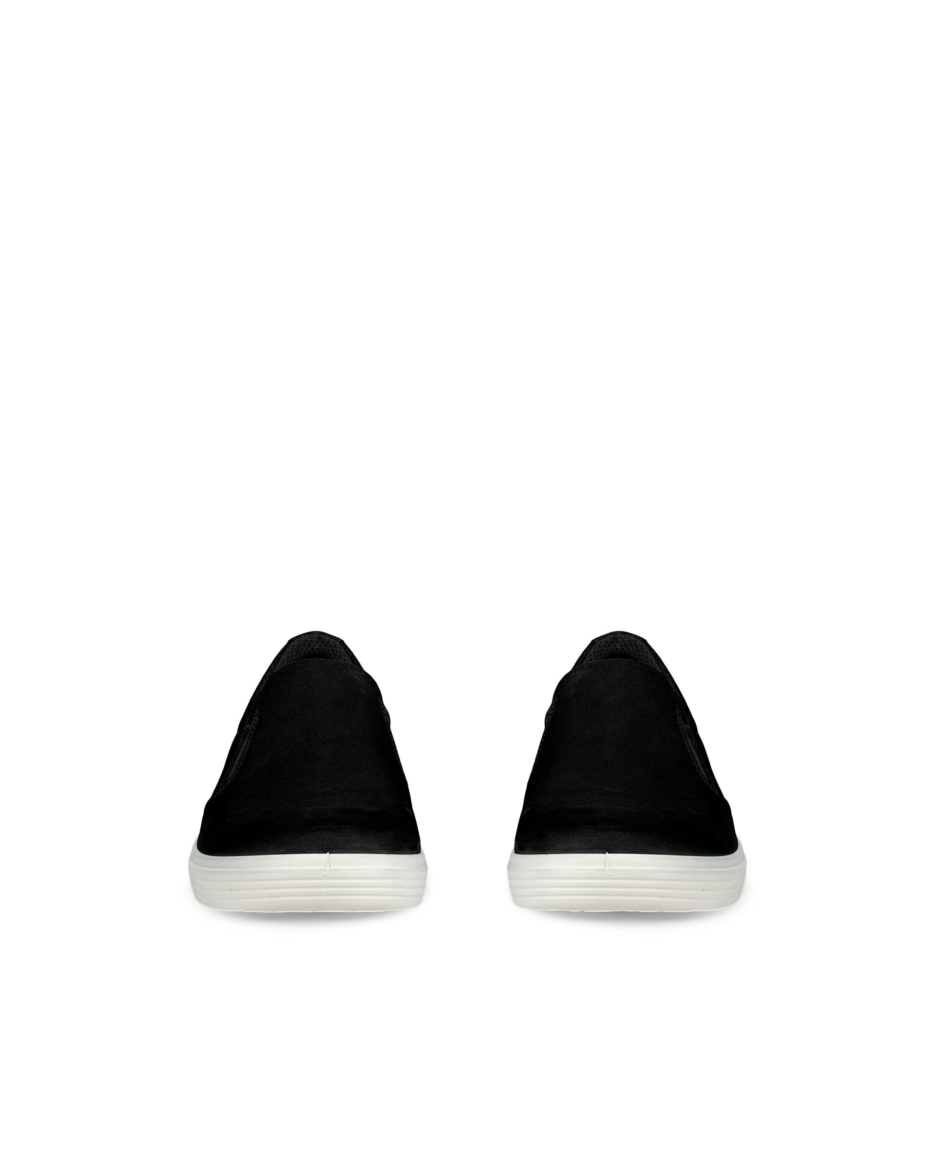 Ženski športni čevlji brez vezalk iz nubuka ECCO® CLASSIC SNEAKER - Črna - Outside
