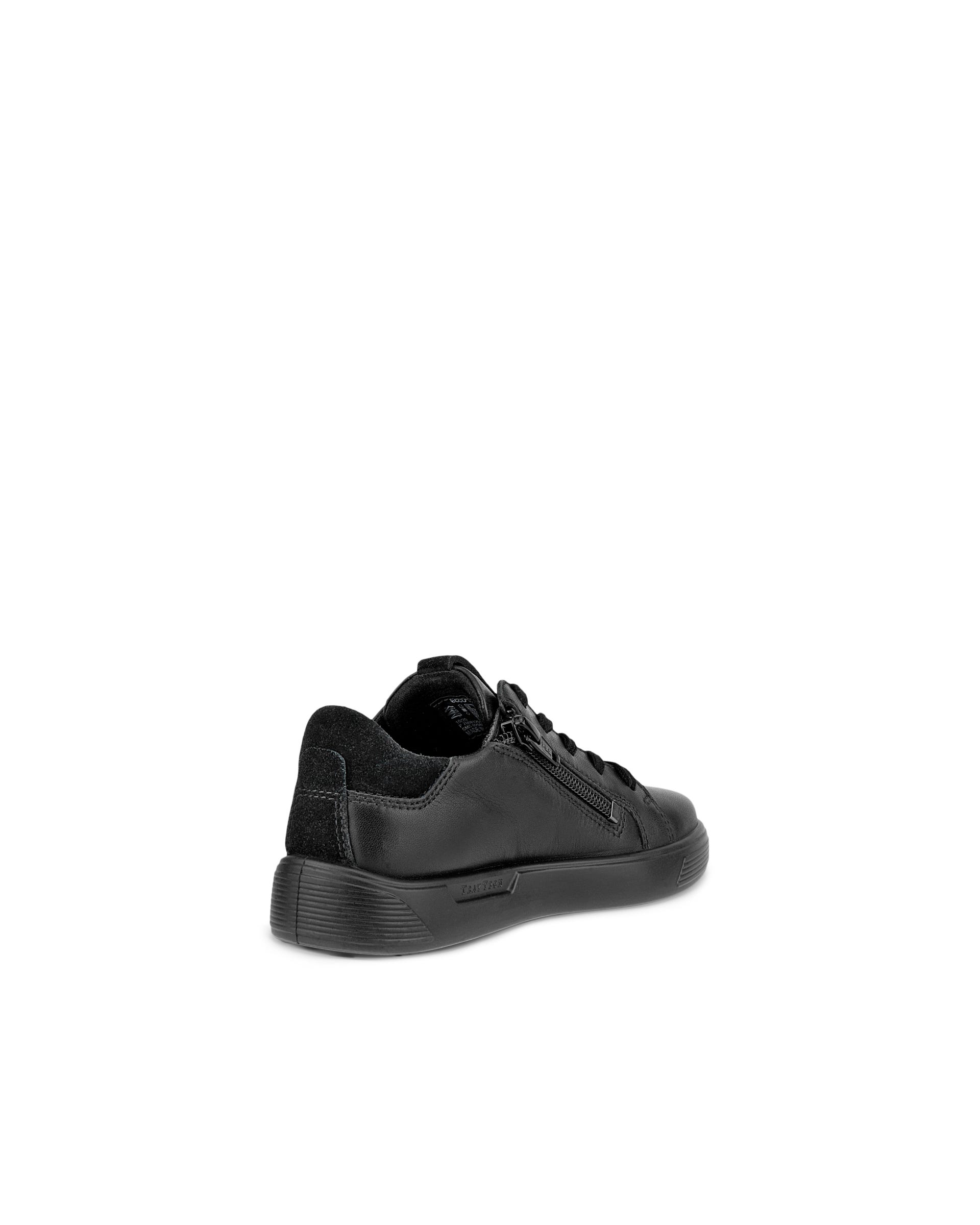 Kids' ECCO® Street 1 Leather Sneaker - Black - Back