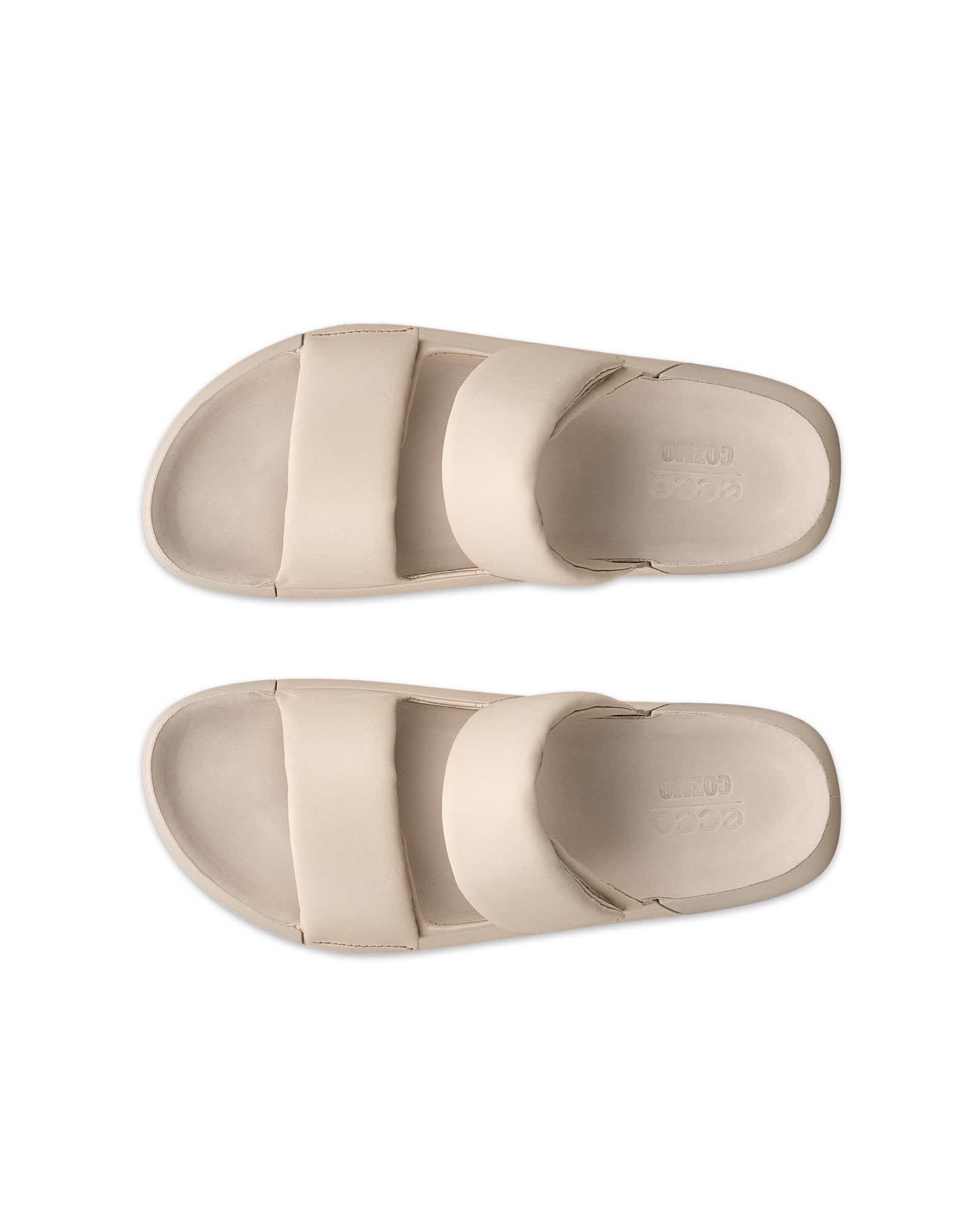 ECCO® Cozmo PF sandale en cuir deux brides pour femme - Beige - Top left pair