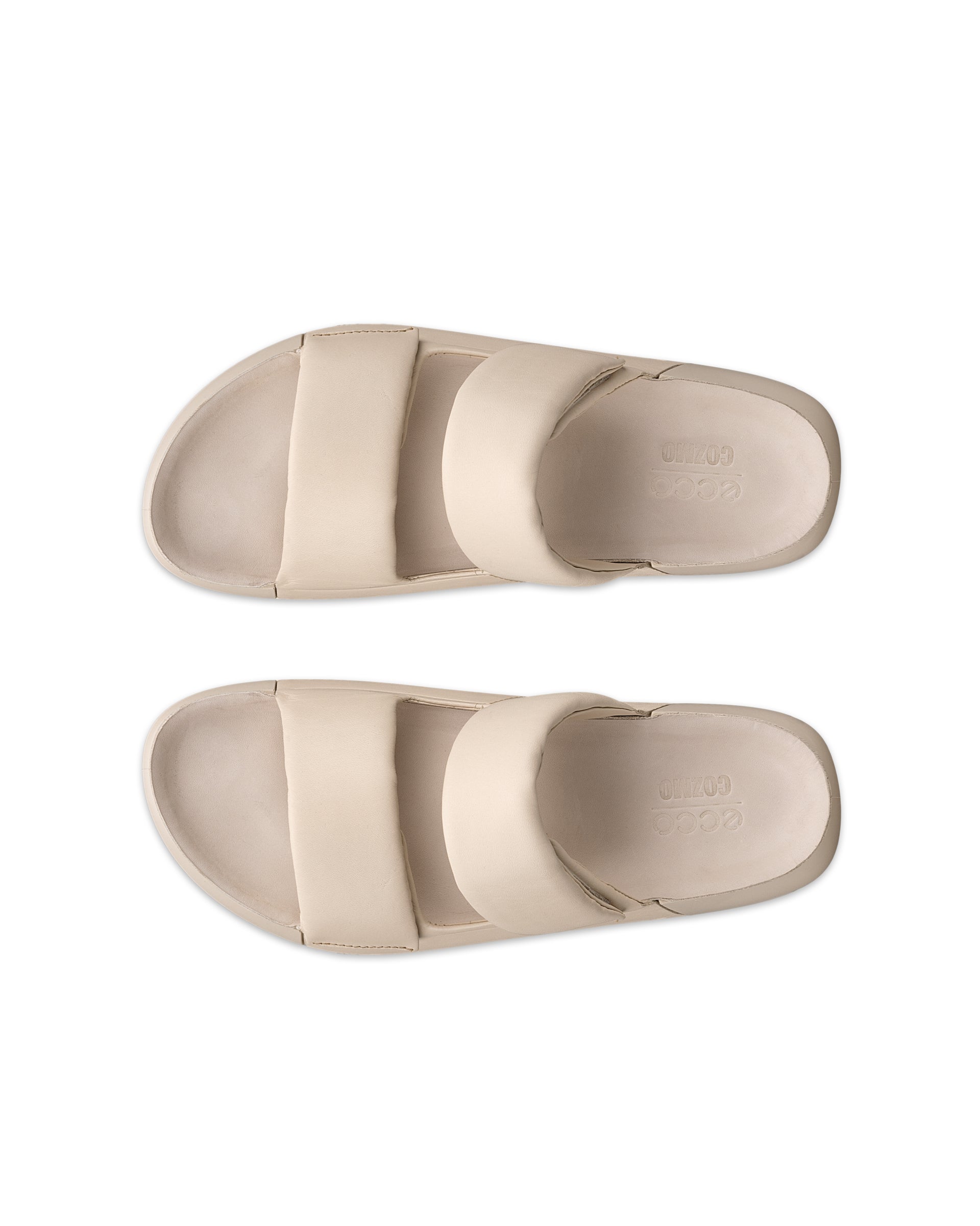 Dámske kožené sandále 2 remienky ECCO® Cozmo PF - Béžová - Top left pair