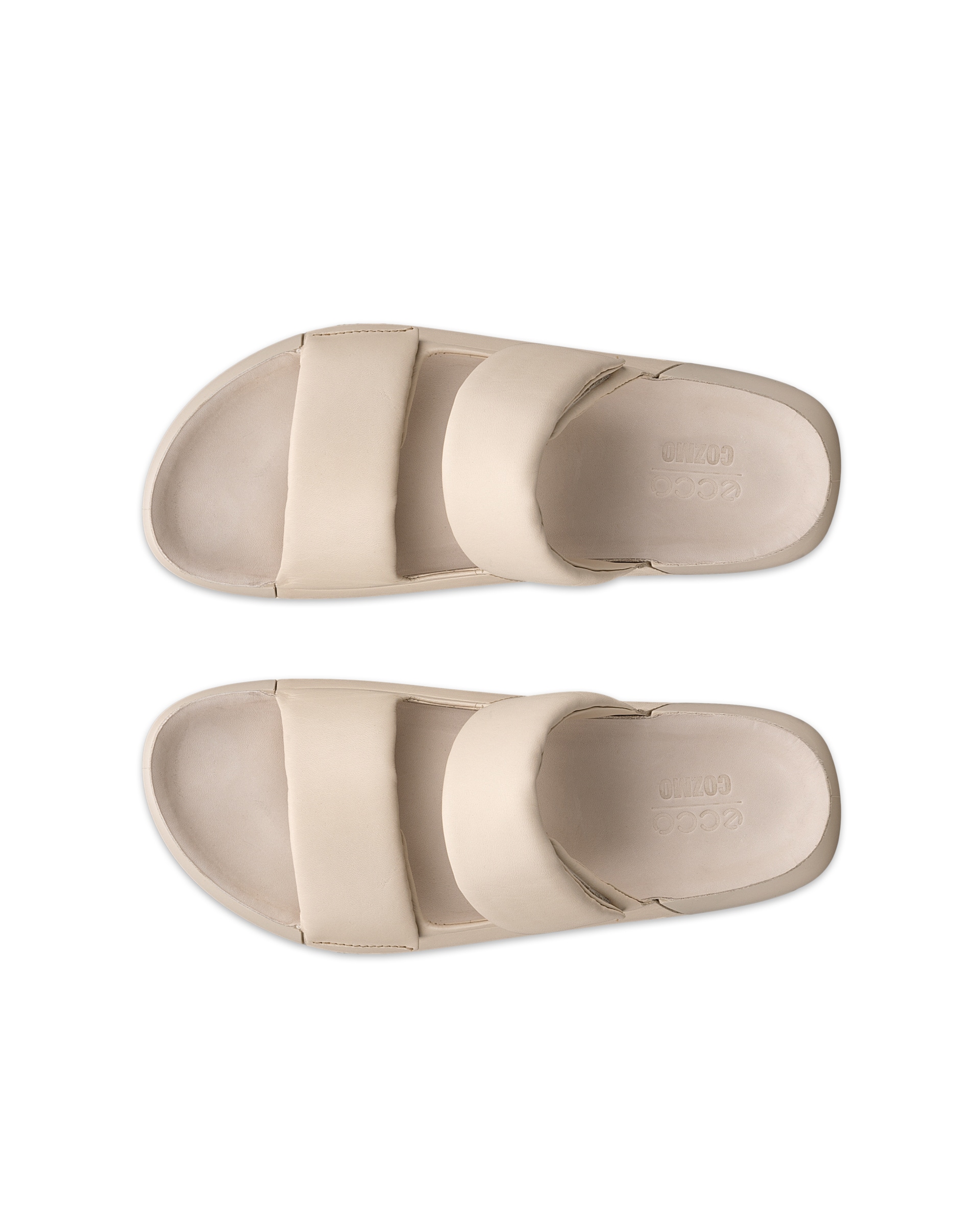 ECCO® Cozmo PF sandale en cuir deux brides pour femme - Beige - Top left pair