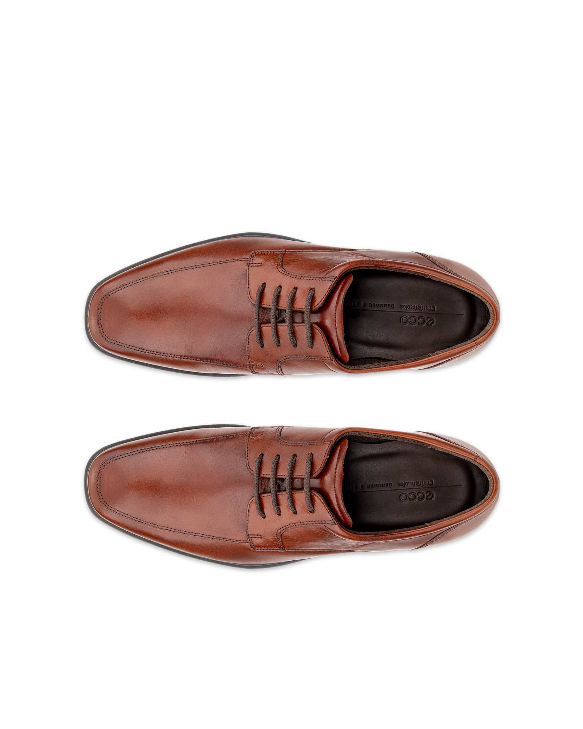 Men's ECCO® Metropole Milan Leather Derby Shoe - Brown - Top left pair