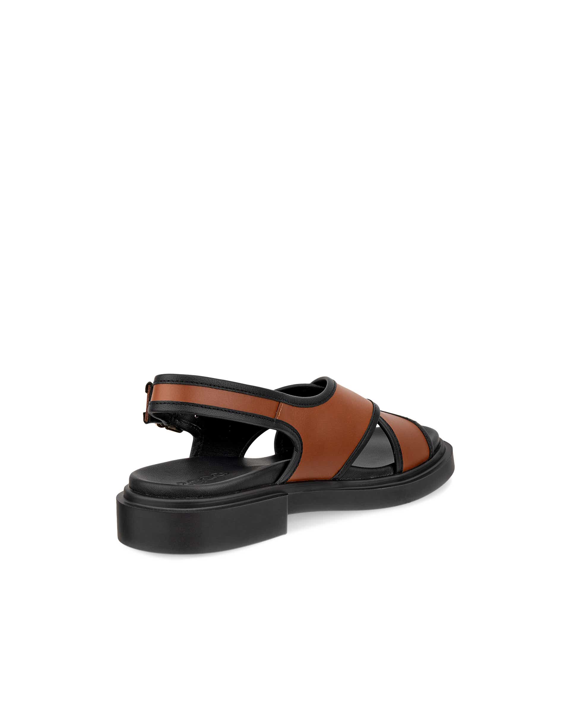 Women's ECCO® METROPOLE SEOUL Leather Sandal - Brown - Back