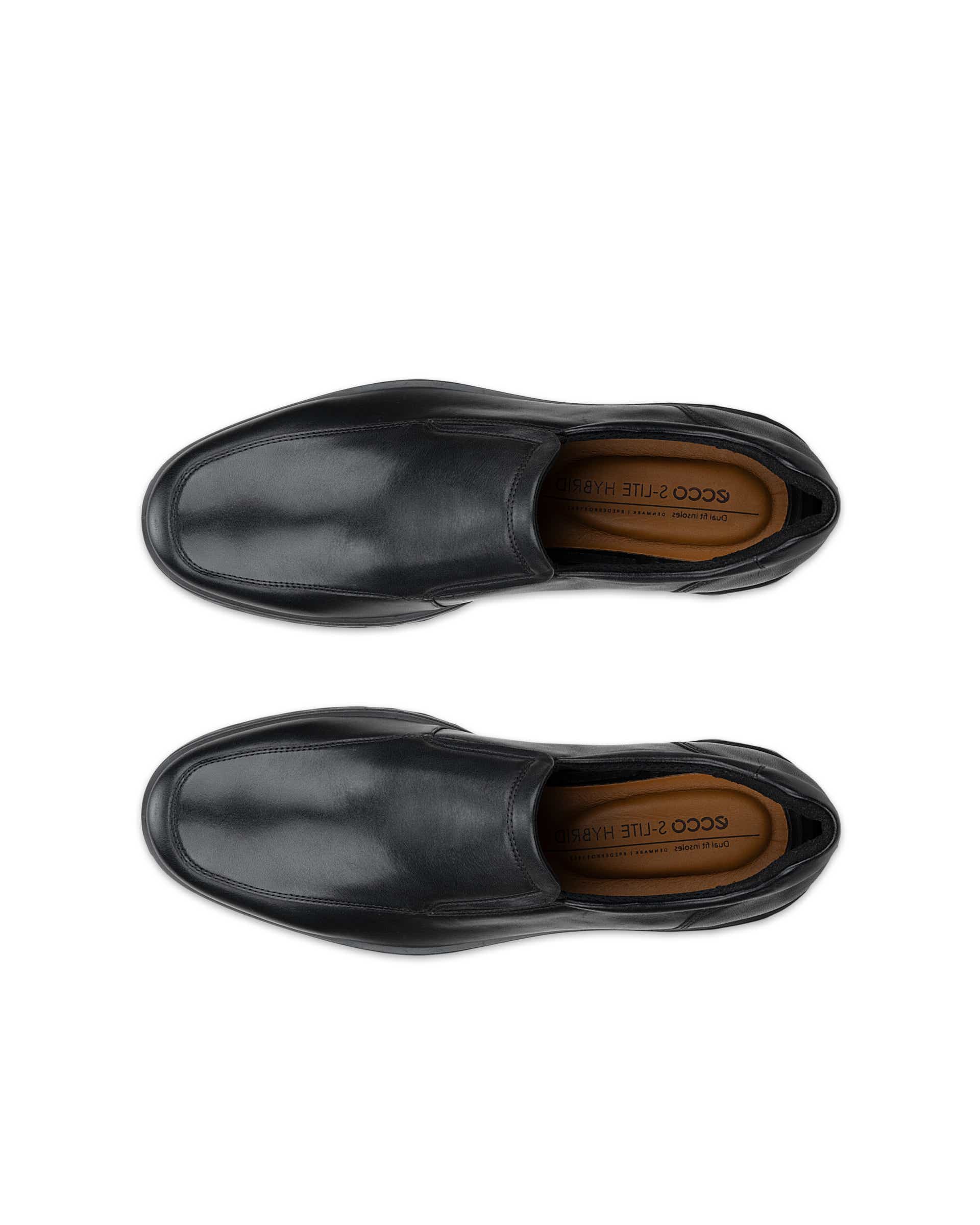 ECCO® S Lite Hybrid chaussures habillée sans lacet en cuir pour homme - Noir - Top left pair