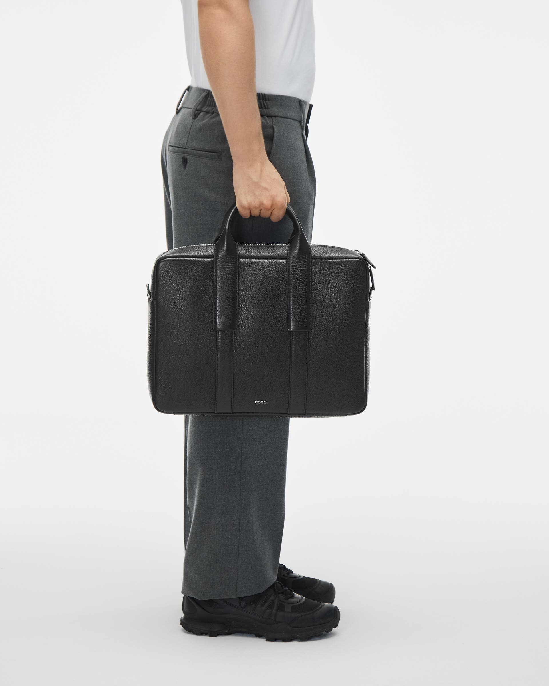 ECCO® City Leather Laptop Bag - Black - Lifestyle image-1