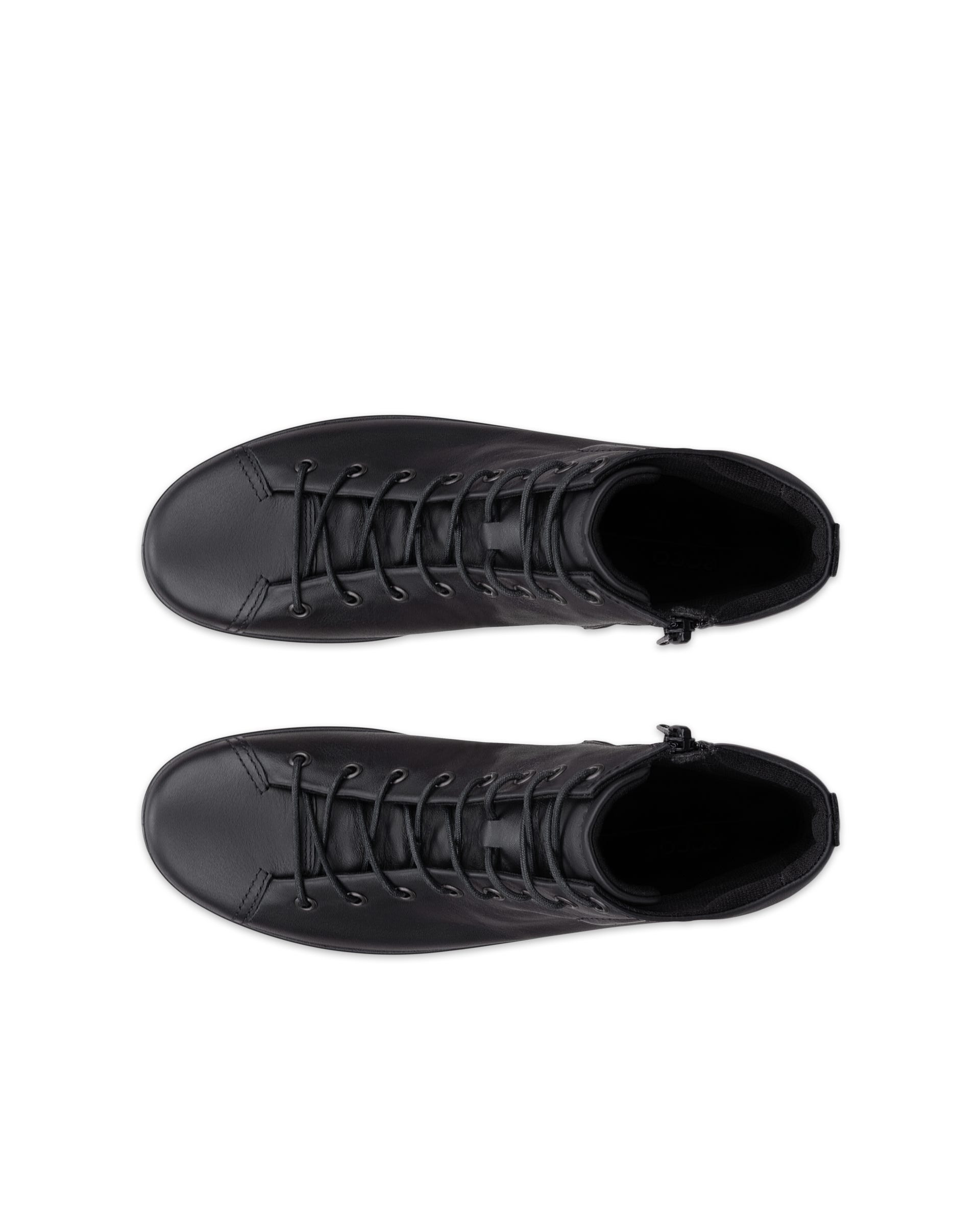 Women's ECCO® SOFT 2.0 Leather Sneaker Boot - Black - Outside