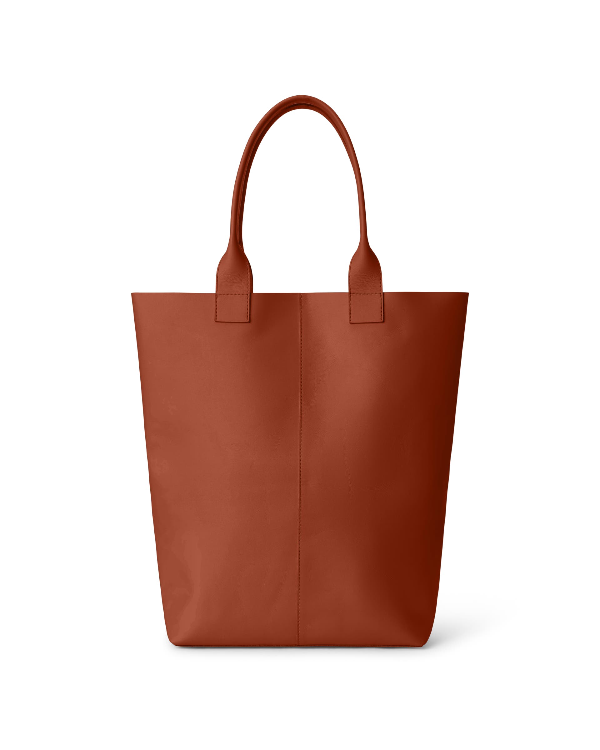 Tote Real Leather - 브라운 - Back