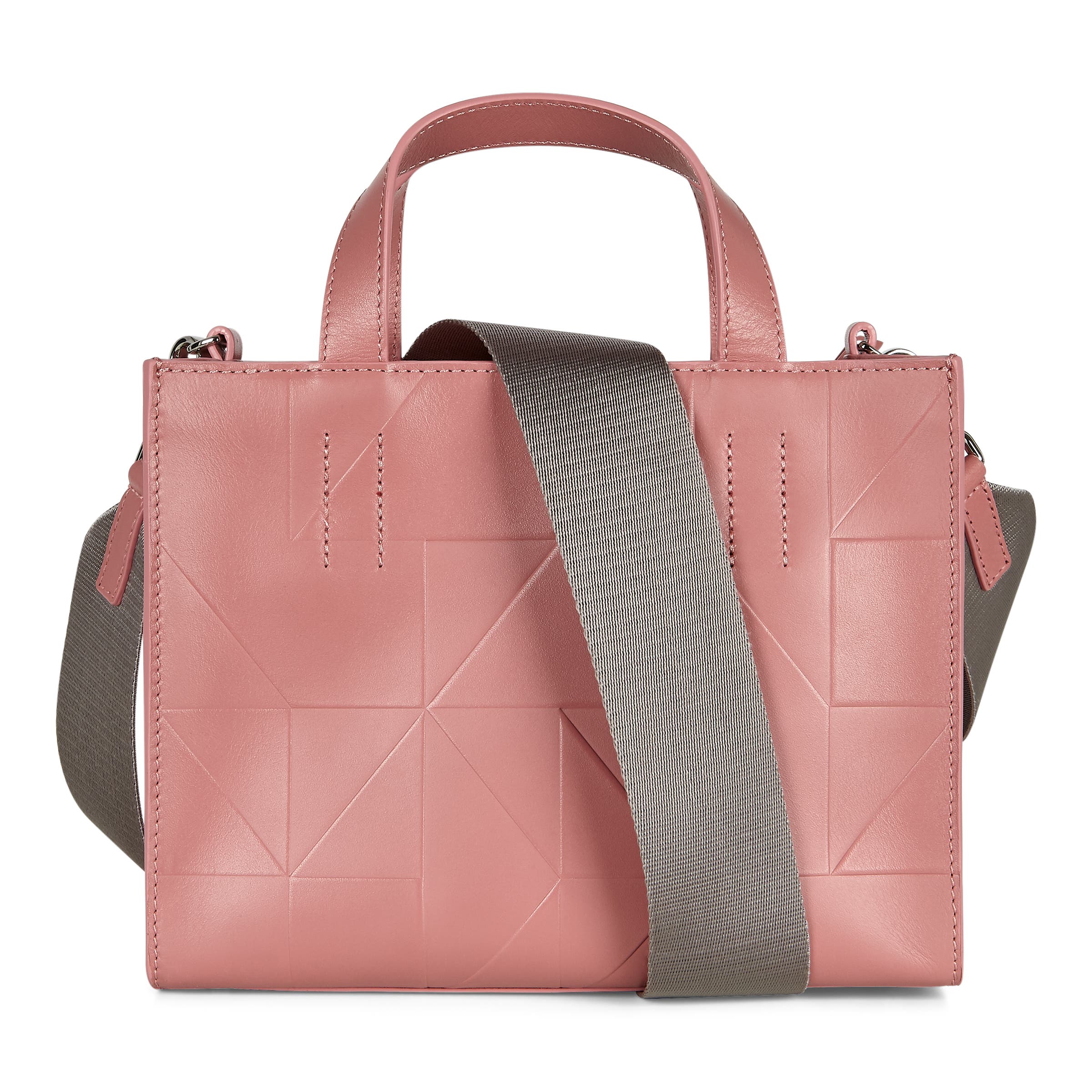 ECCO® Geometrik Mini Leather Handbag - Pink - Main