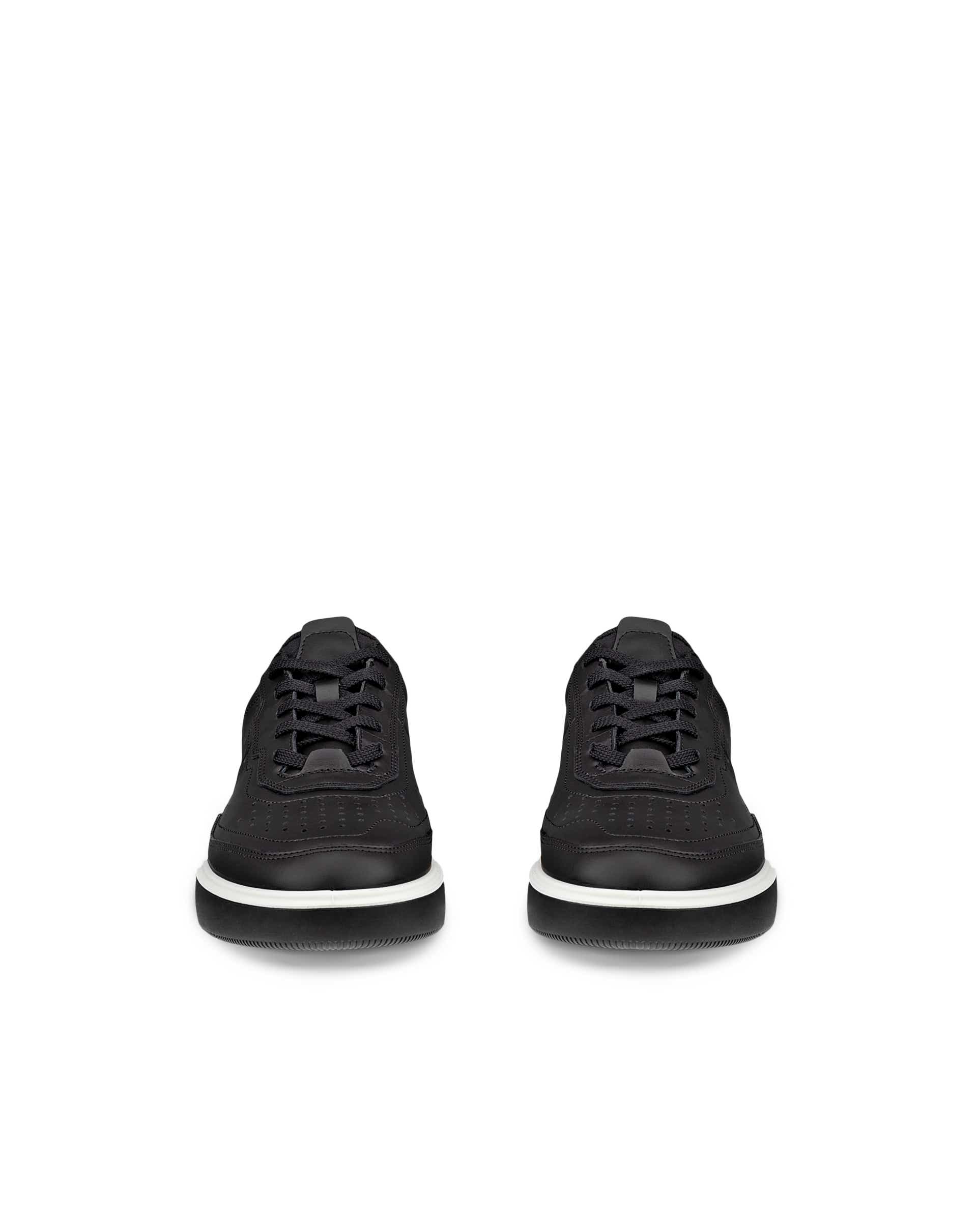 ECCO® STREET COURT baskets en cuir pour femme - Noir - Front pair