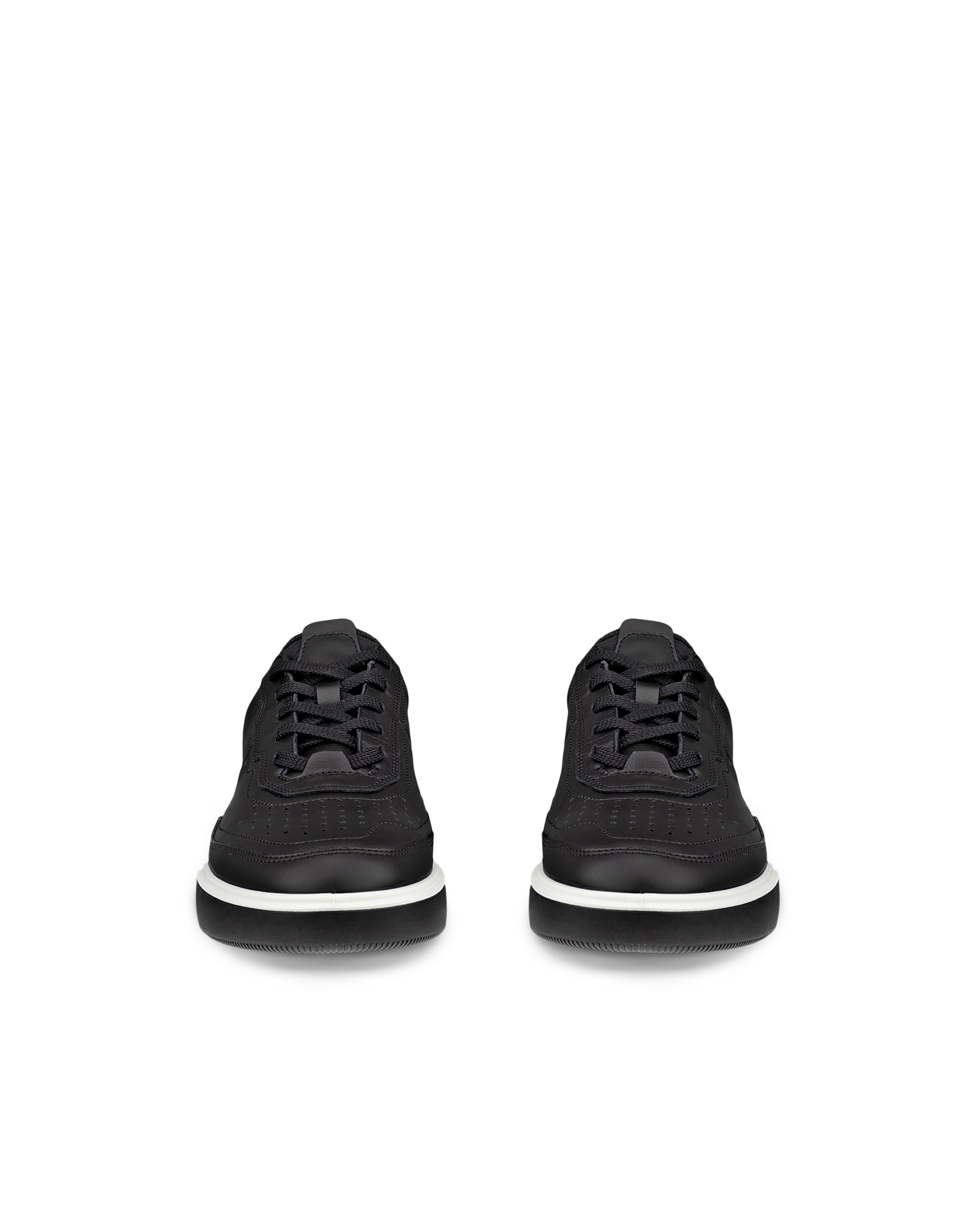 ECCO® STREET COURT baskets en cuir pour femme - Noir - Front pair