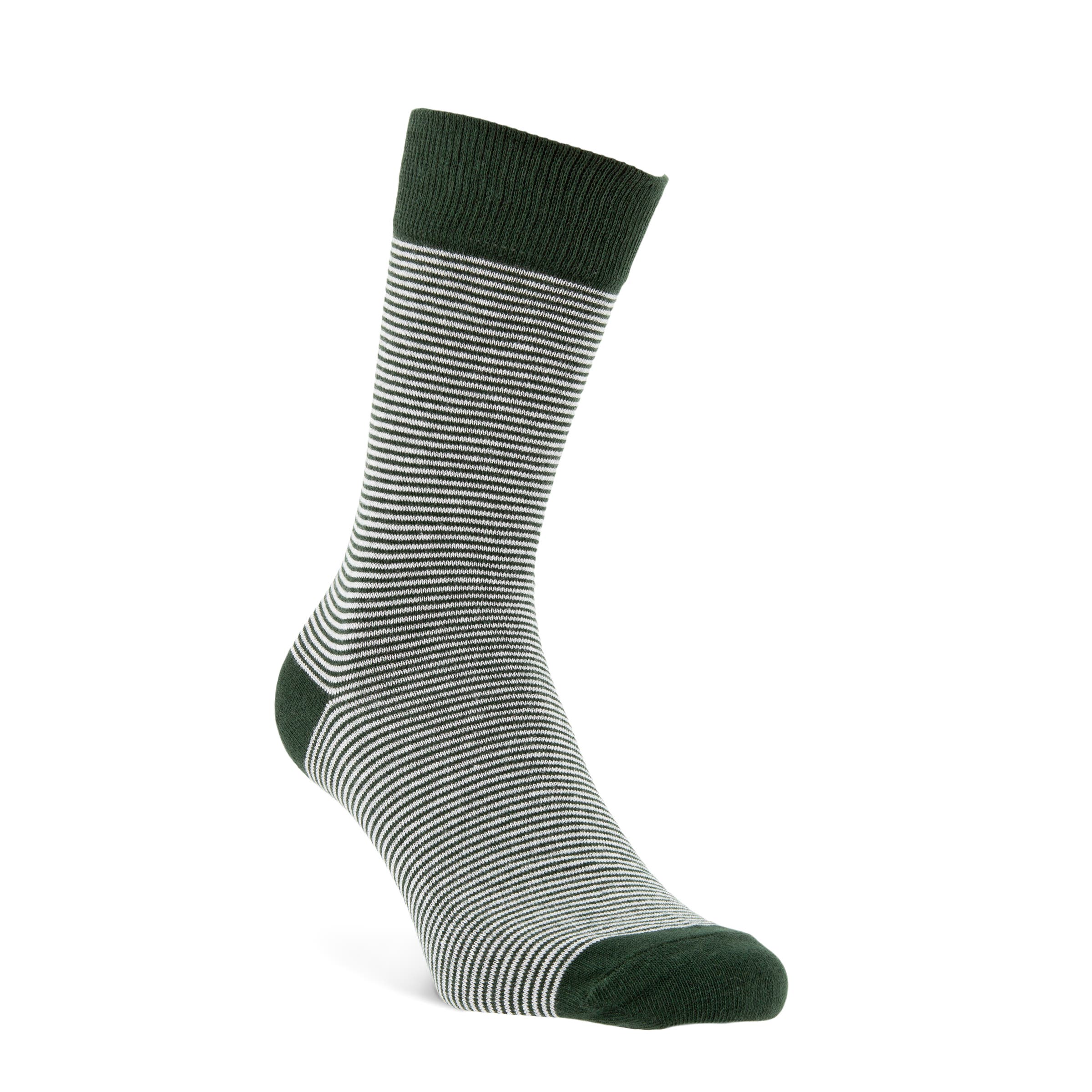 Men's ECCO® Fine Stripes Crew Socks - Green - Main