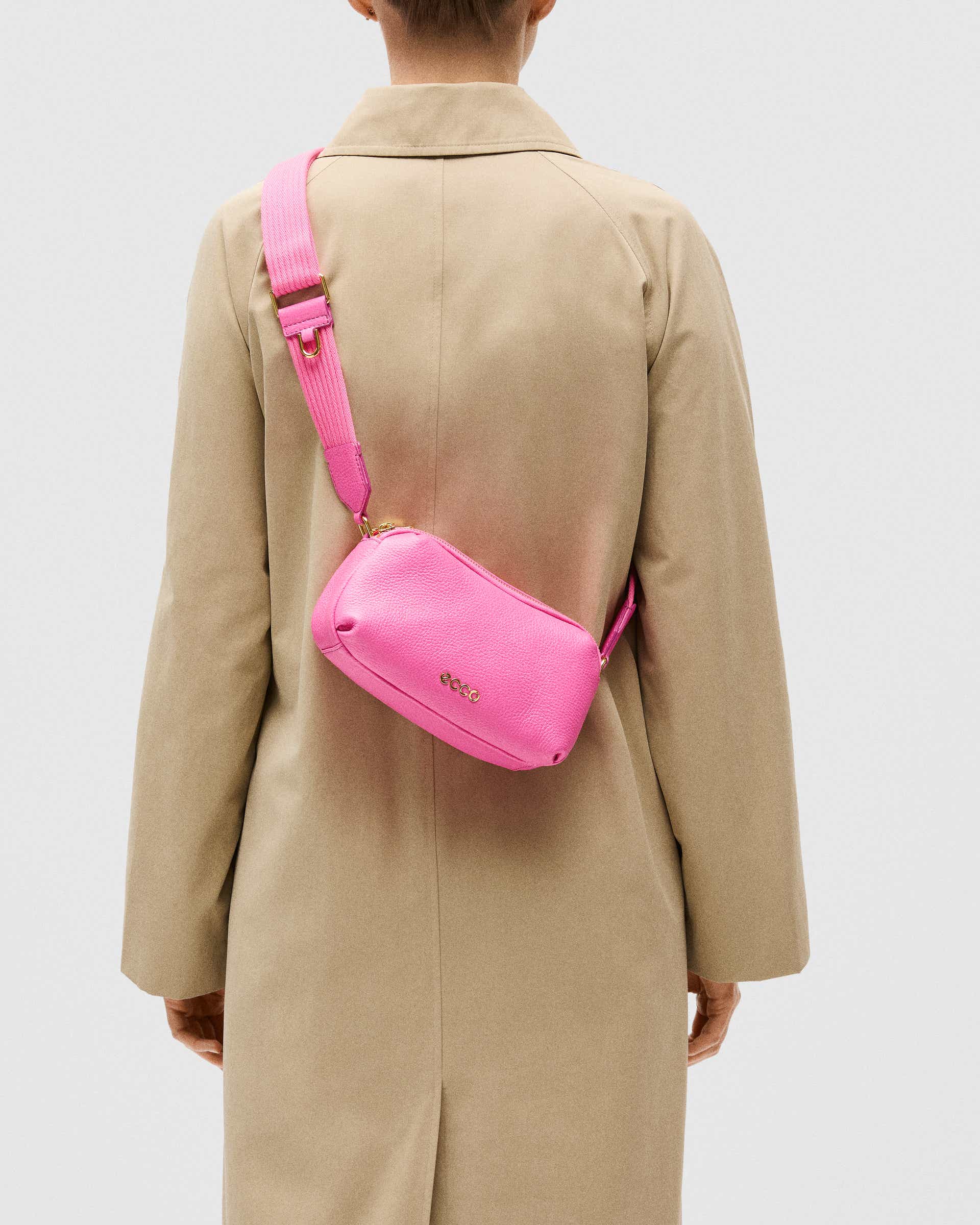 ECCO® Camera Leather Curve Crossbody Bag - Pink - Lifestyle image-1