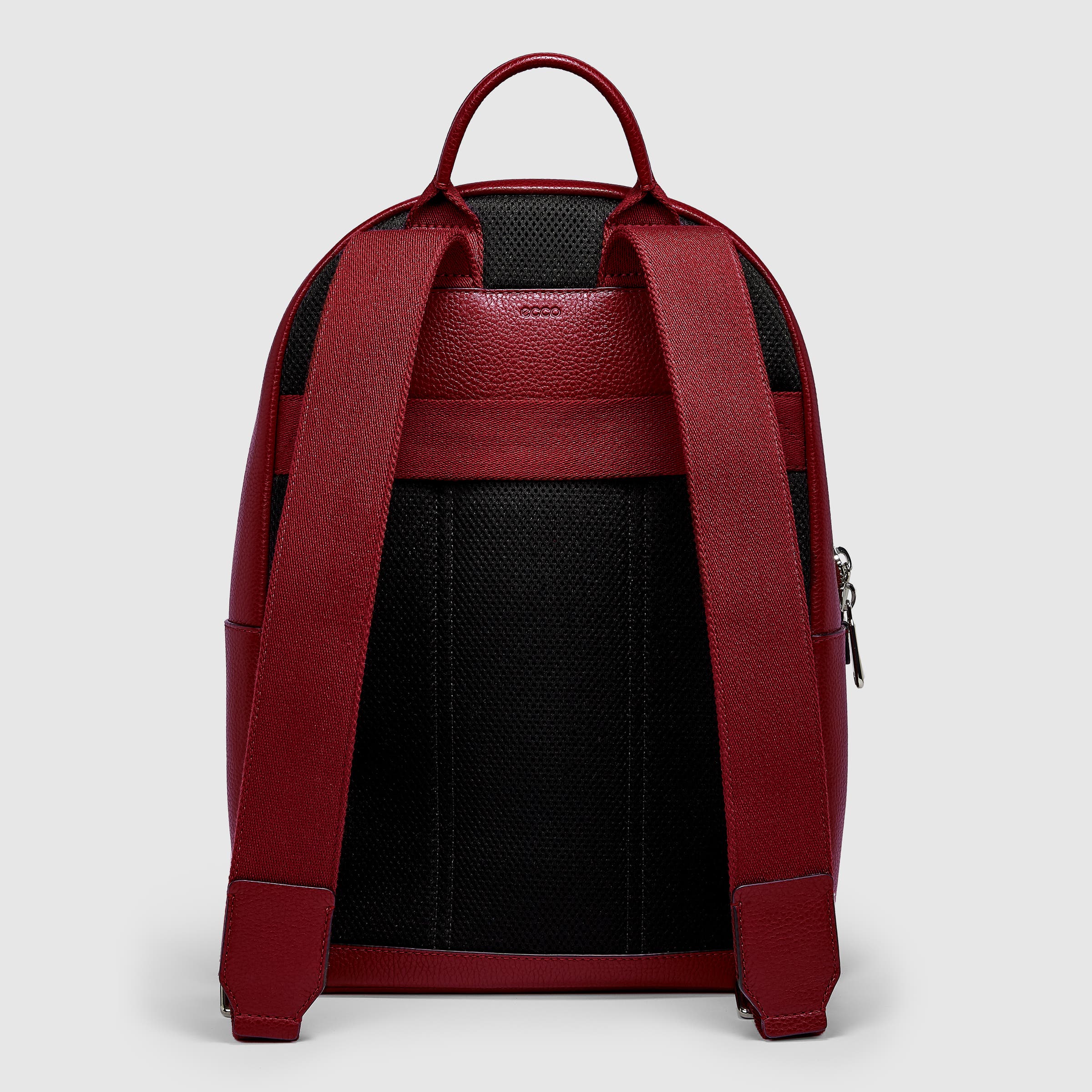 ECCO® Textureblock Leather Backpack - Red - Back