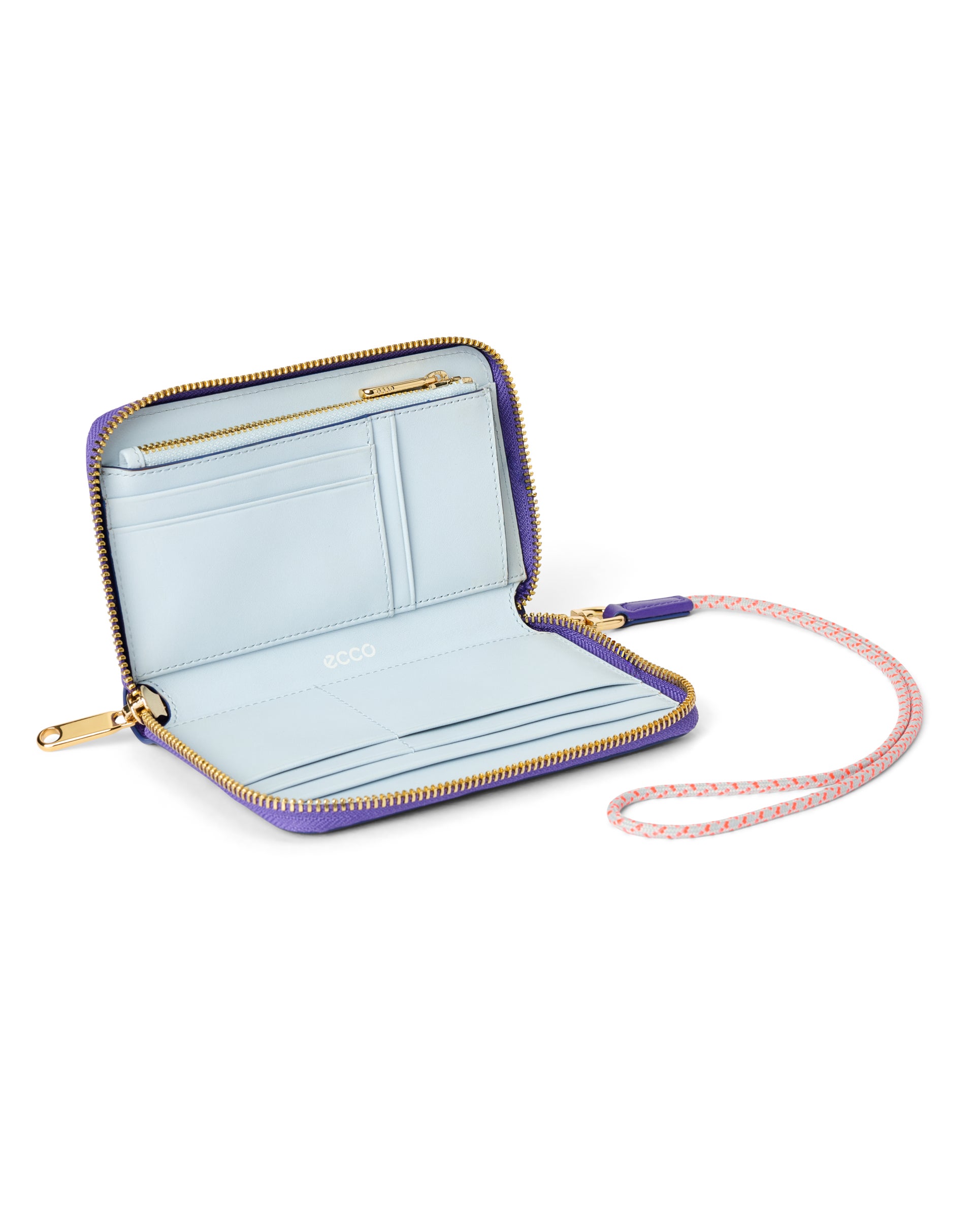 ECCO Wallet Zip Around Soft Smooth レザーウォレット | パープル