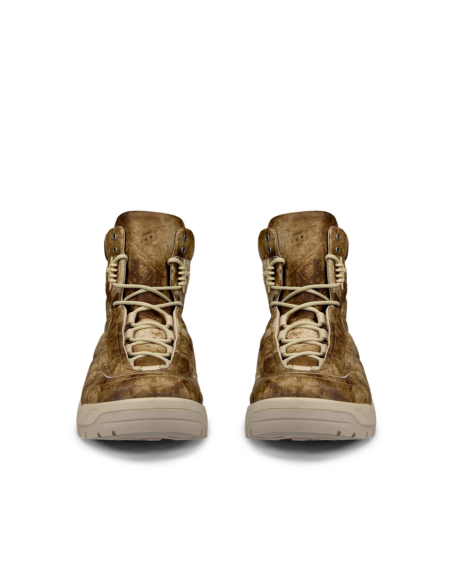 Men's ECCO® Offroad Leather Outdoor Ankle Boot - Beige - Front pair