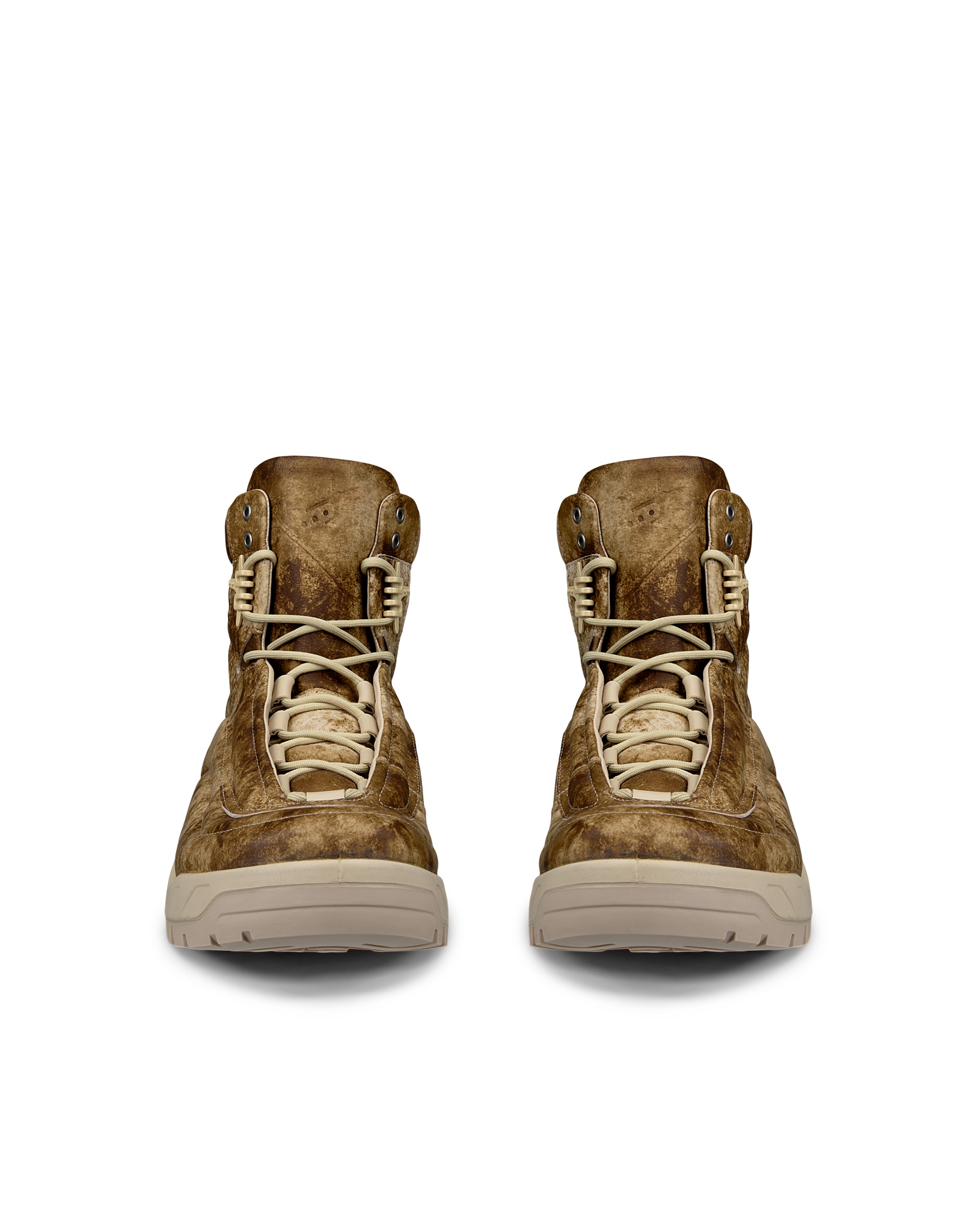 ECCO® Offroad Heren leren outdoor enkellaars - Beige - Front pair