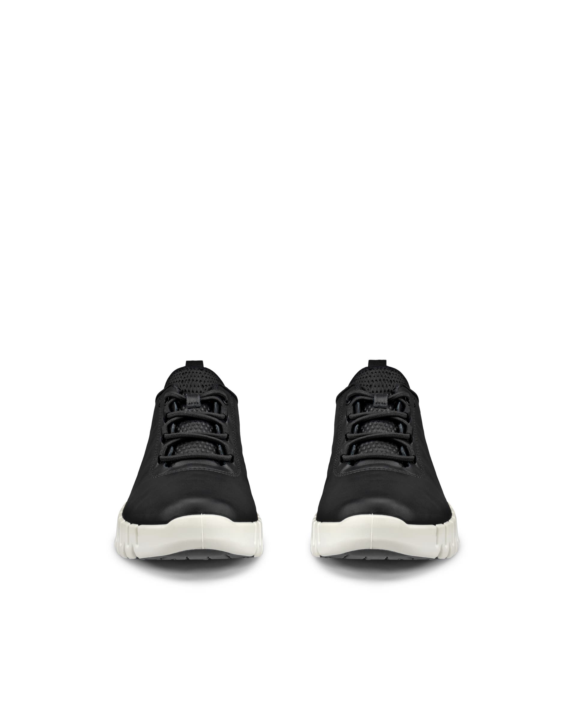 Women's ECCO® Gruuv Leather Trainer - Black - Front pair