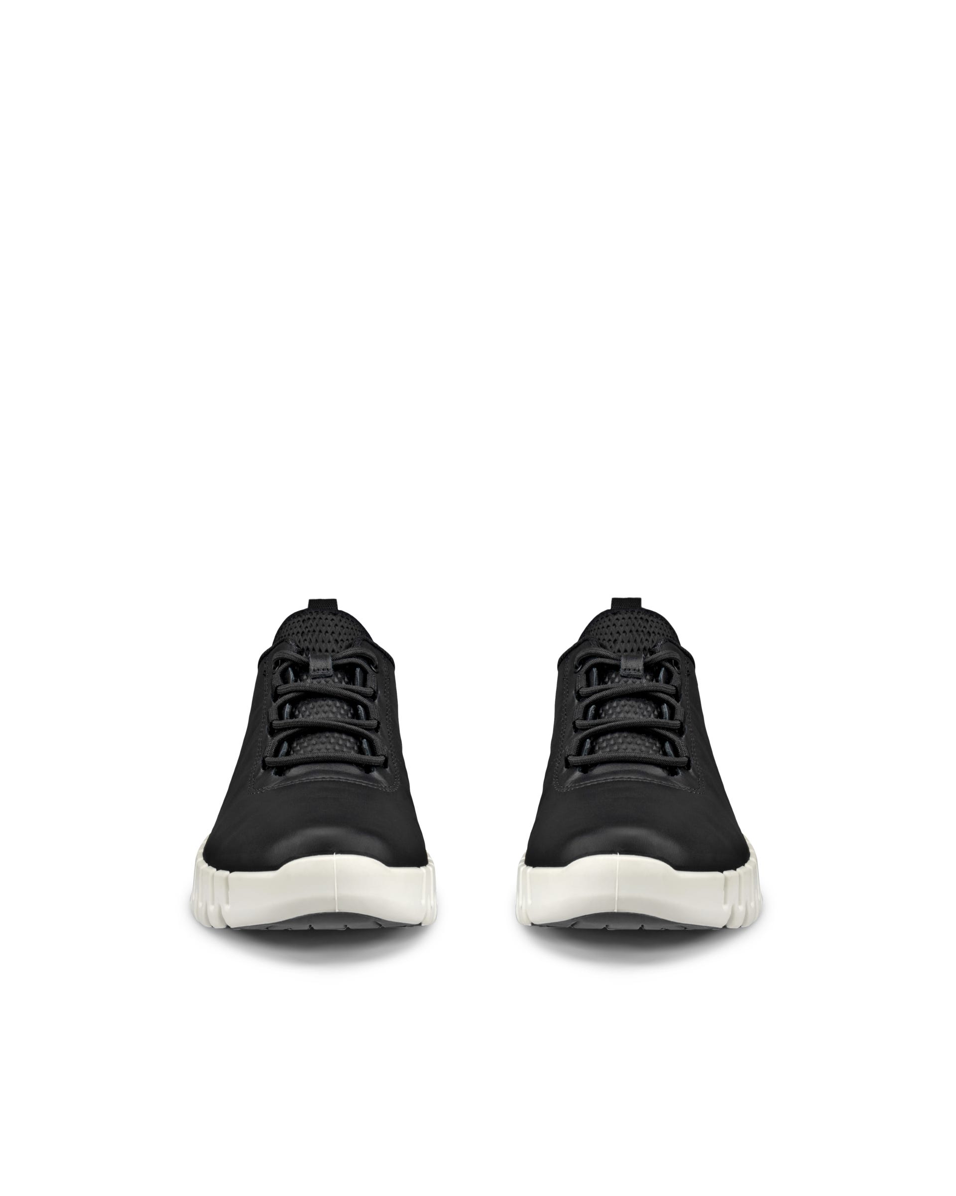 Women's ECCO® Gruuv Leather Trainer - Black - Front pair