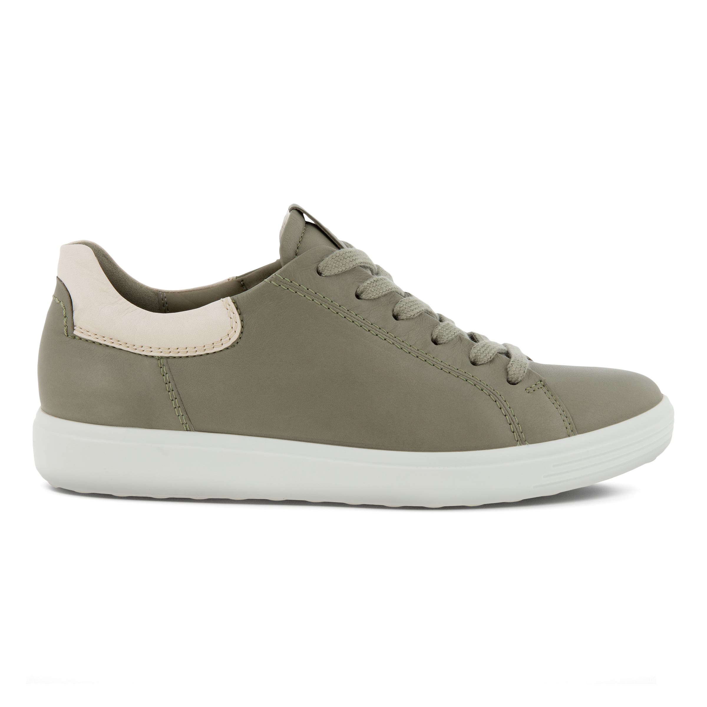 Women's ECCO® Soft 7 Leather Sneaker - Green - Outside