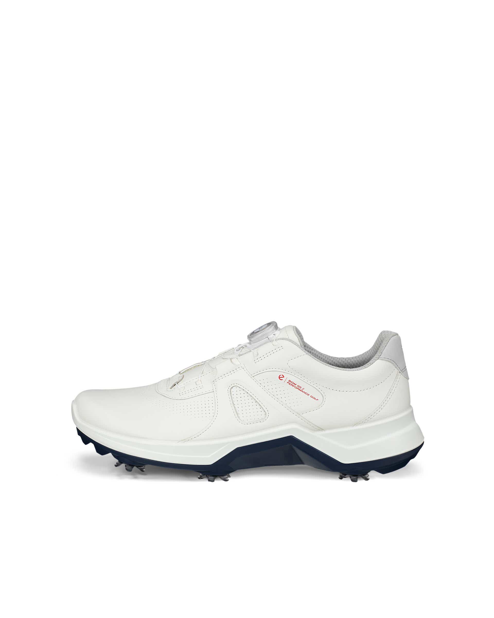 Men's ECCO® Golf Biom G5 BOA Leather Cleated Waterproof Golf Shoe - White - Outside