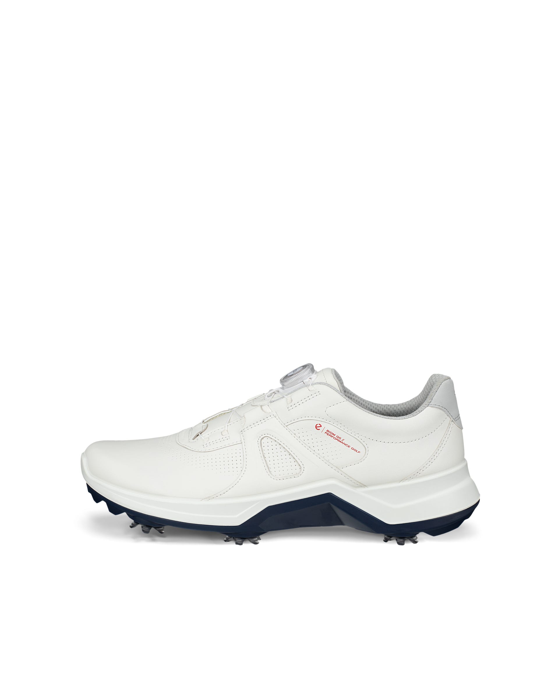 Men's ECCO® Golf Biom G5 BOA Leather Cleated Waterproof Golf Shoe - White - Outside