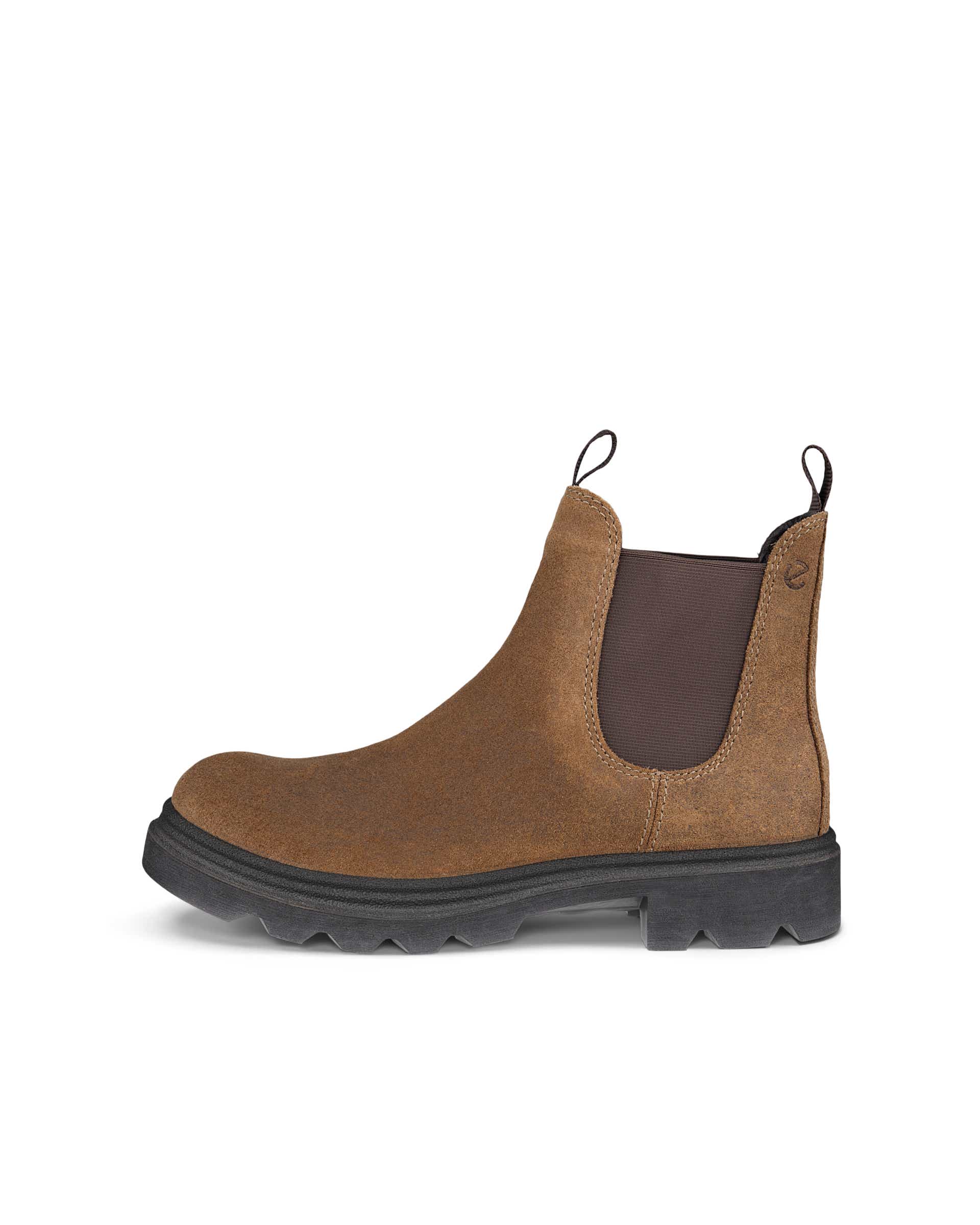 Women's ECCO® Grainer Suede Chelsea Boot - Brown - Outside