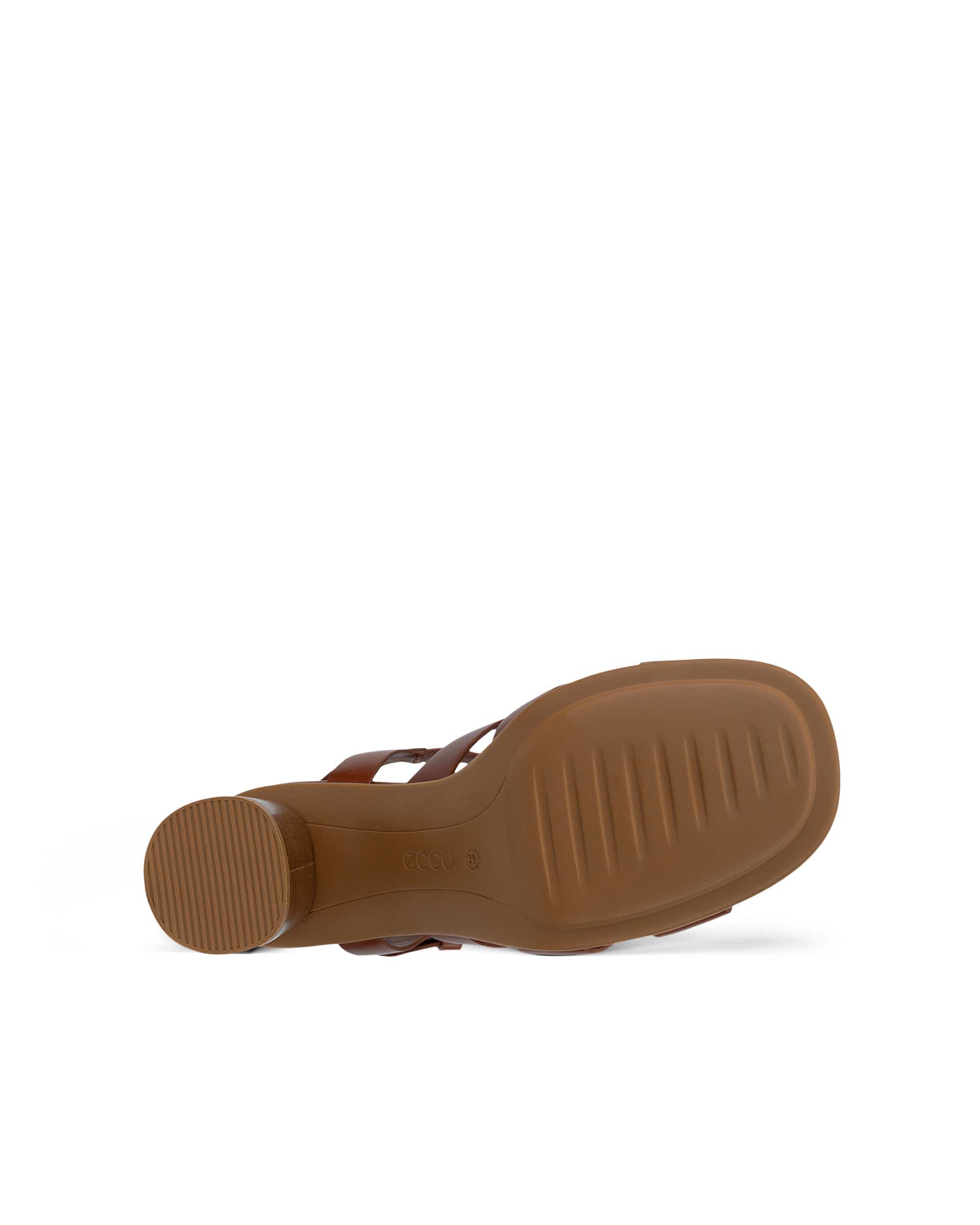 Damskie skórzane sandały na obcasie ECCO® SCULPTED ALBA 65 - Brązowy - Sole