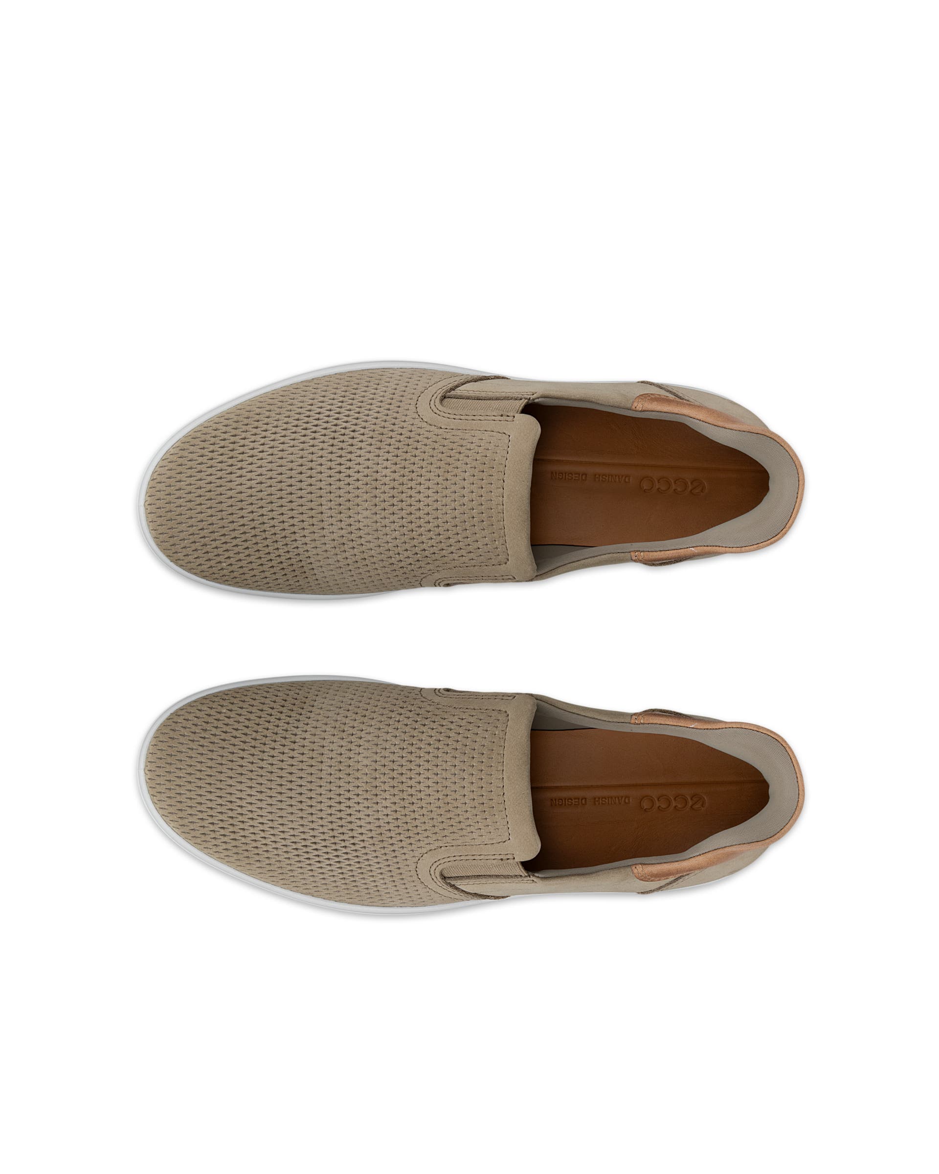 Men's ECCO® Soft 7 Nubuck Slip-On - Brown - Top left pair