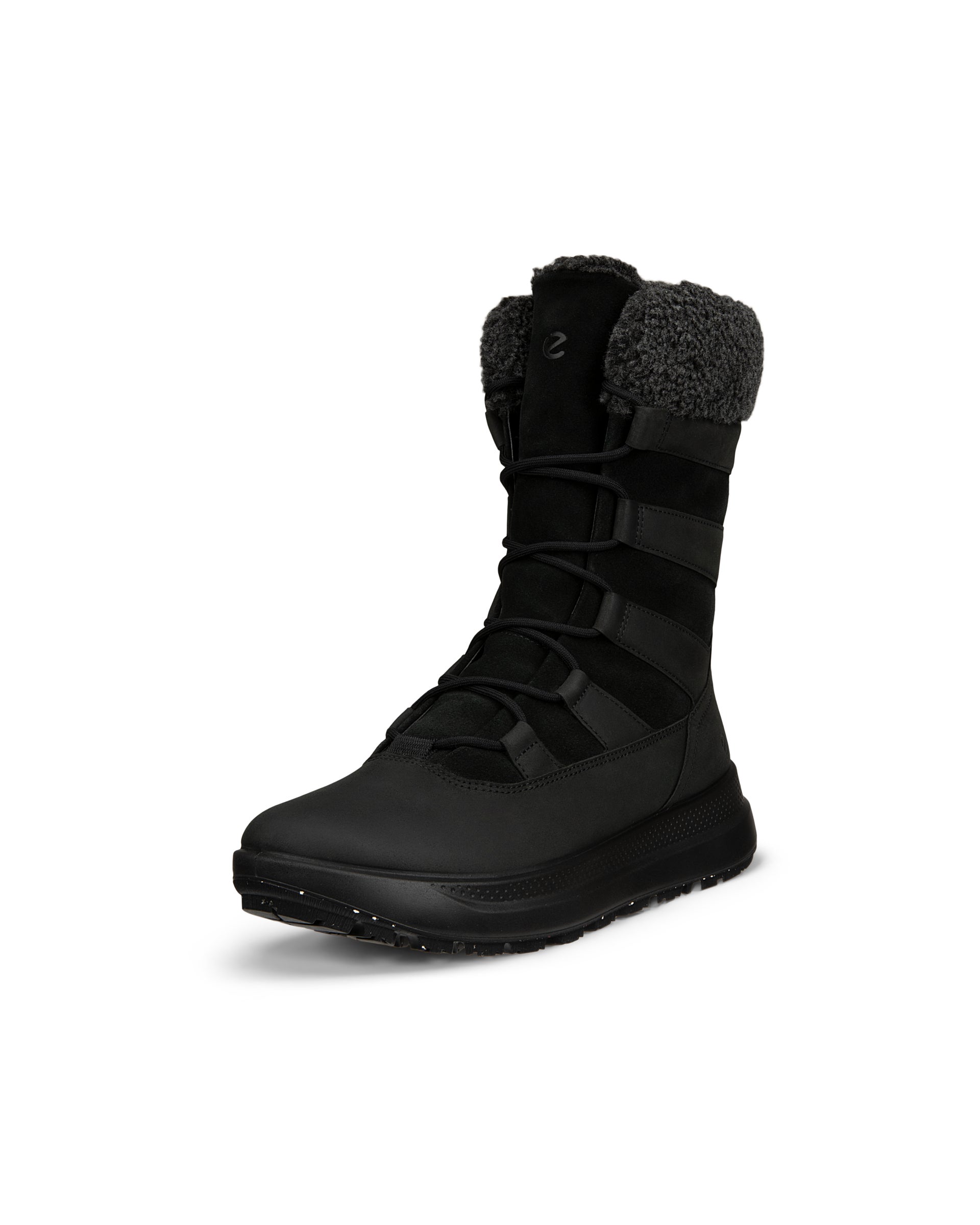 Women's ECCO® Solice Nubuck Waterproof Winter Boot - Black - Main