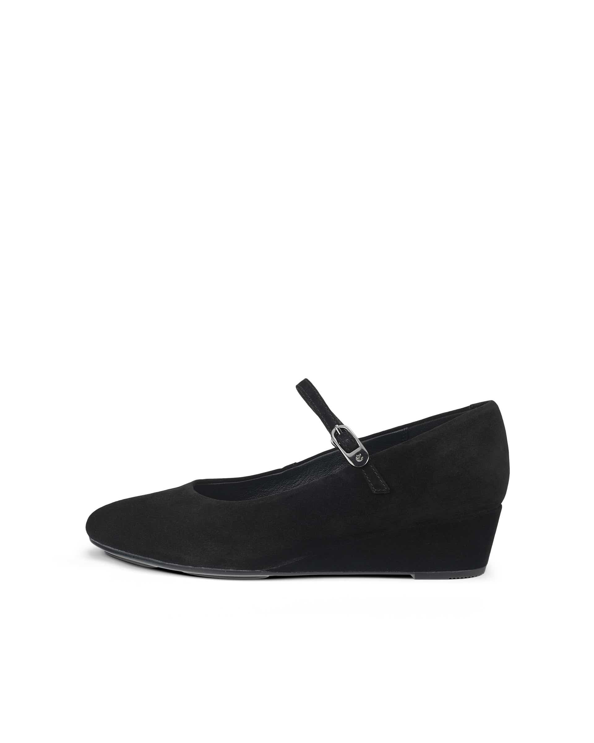 ECCO® ELEVATE WEDGE babies daim pour femme - Noir - Outside