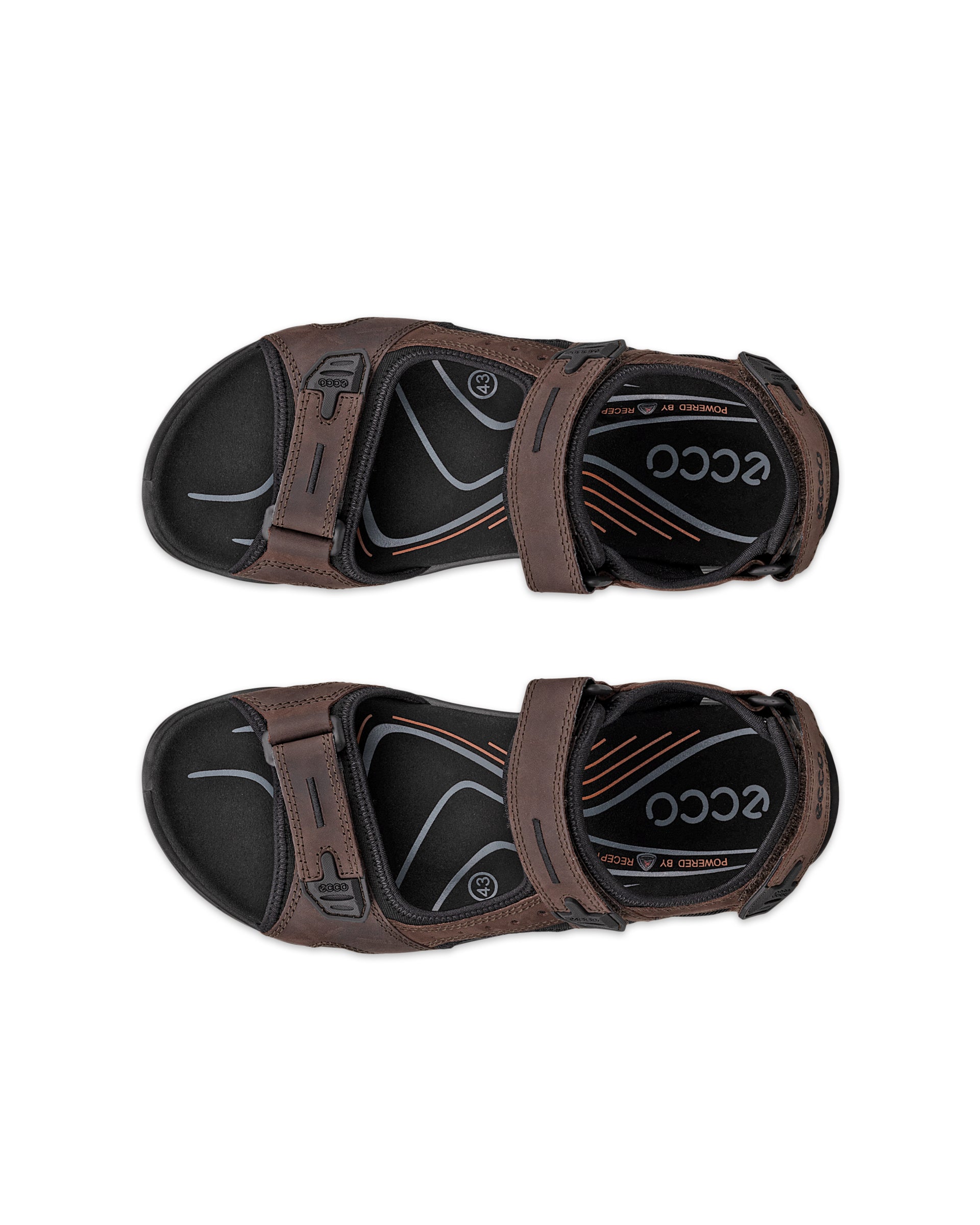 Pánske nubukové trekingové sandále ECCO® Offroad - Hnedá - Top left pair